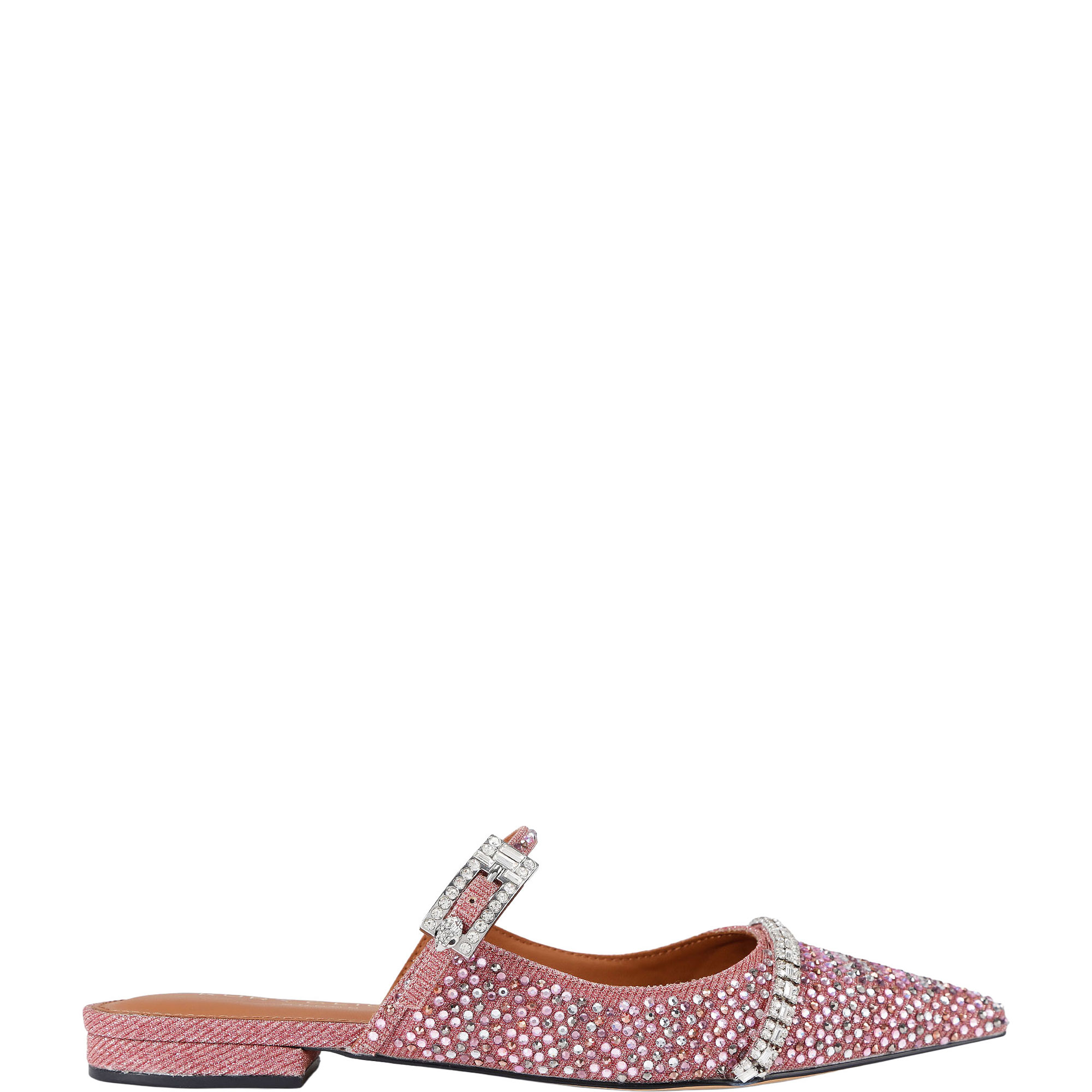 Strass Pointed Flat Mules