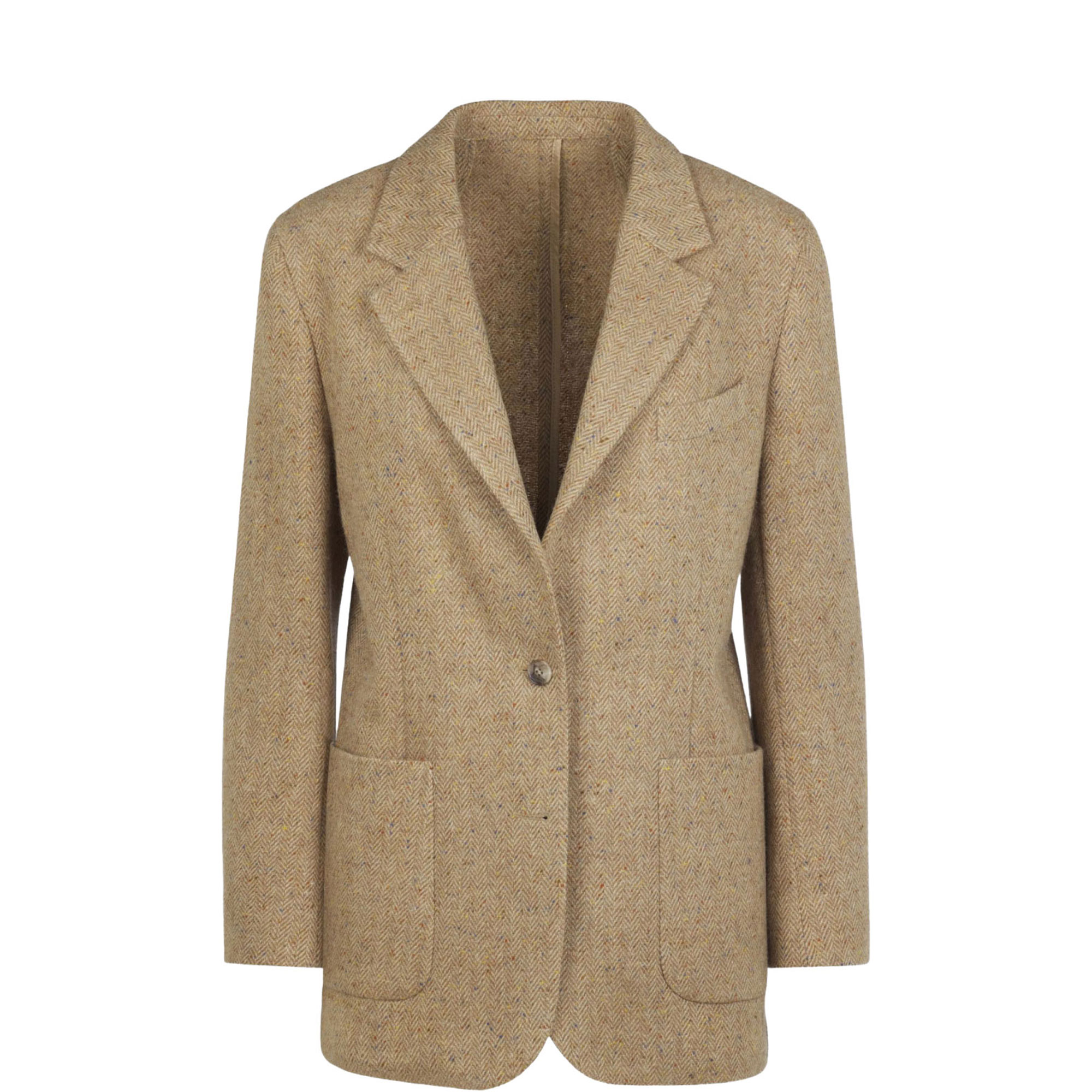 Carlotta Herringbone Single-Breasted Blazer