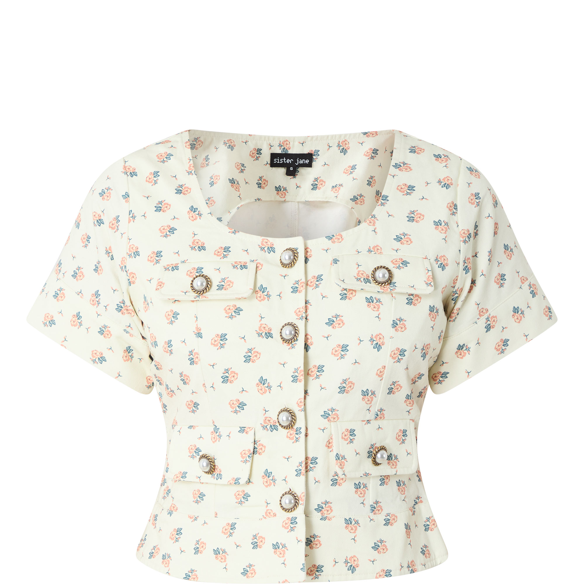 P&ecirc;che Ditsy Denim Top