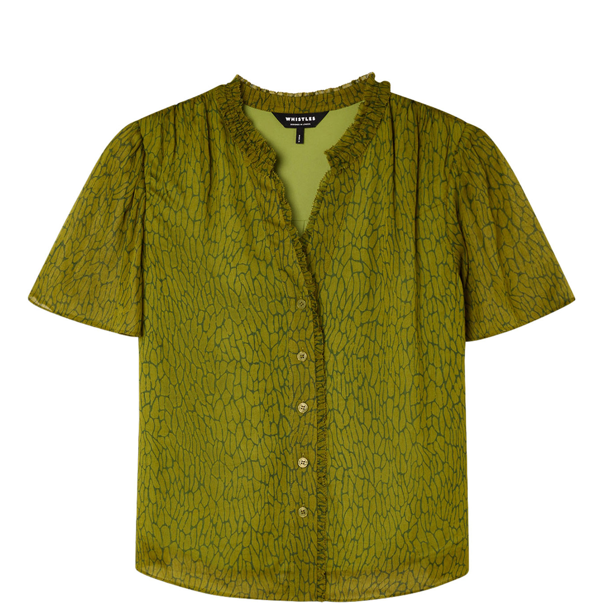 Dragonfly Ruffle Trim Blouse