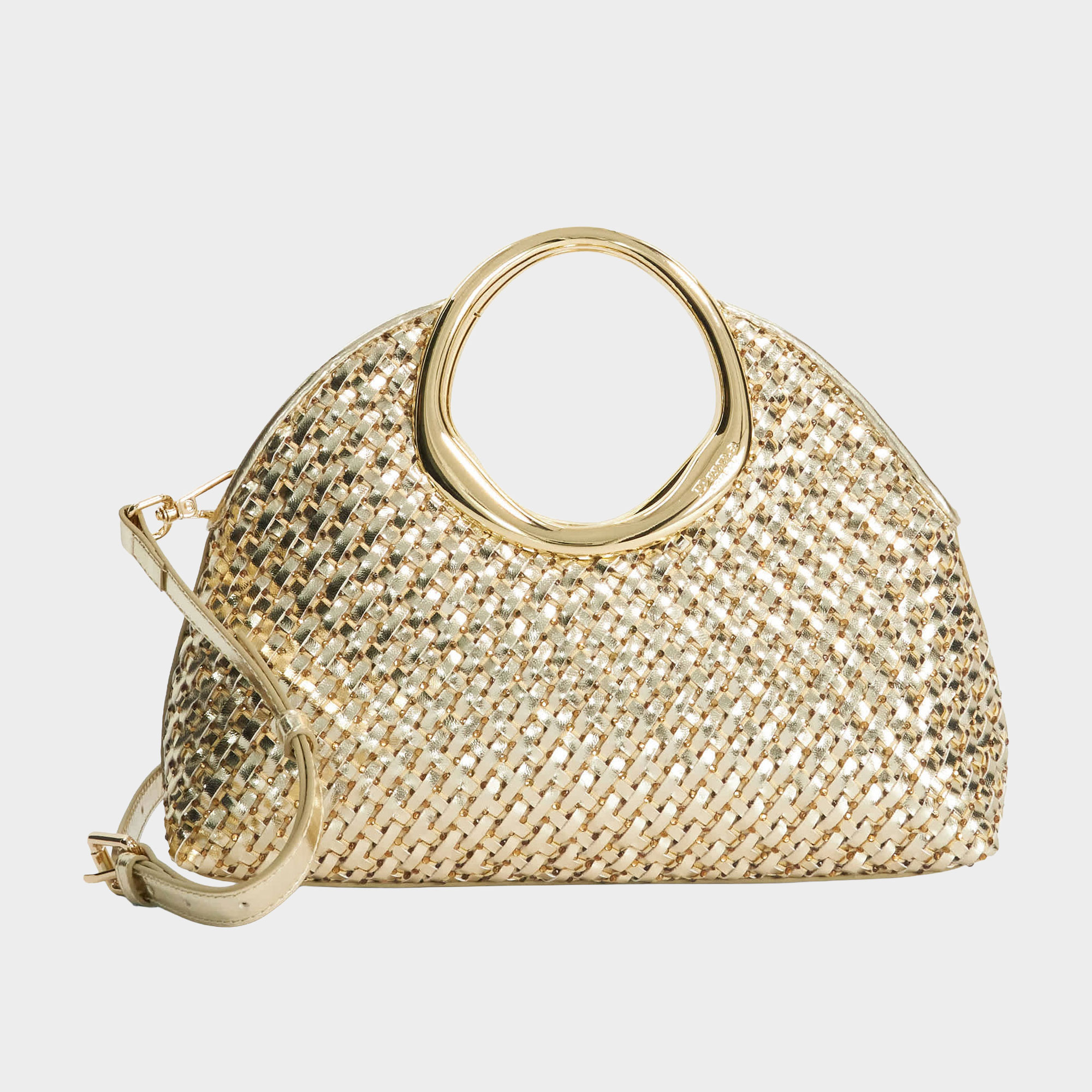 Earning Top Handle Woven Crossbody Bag