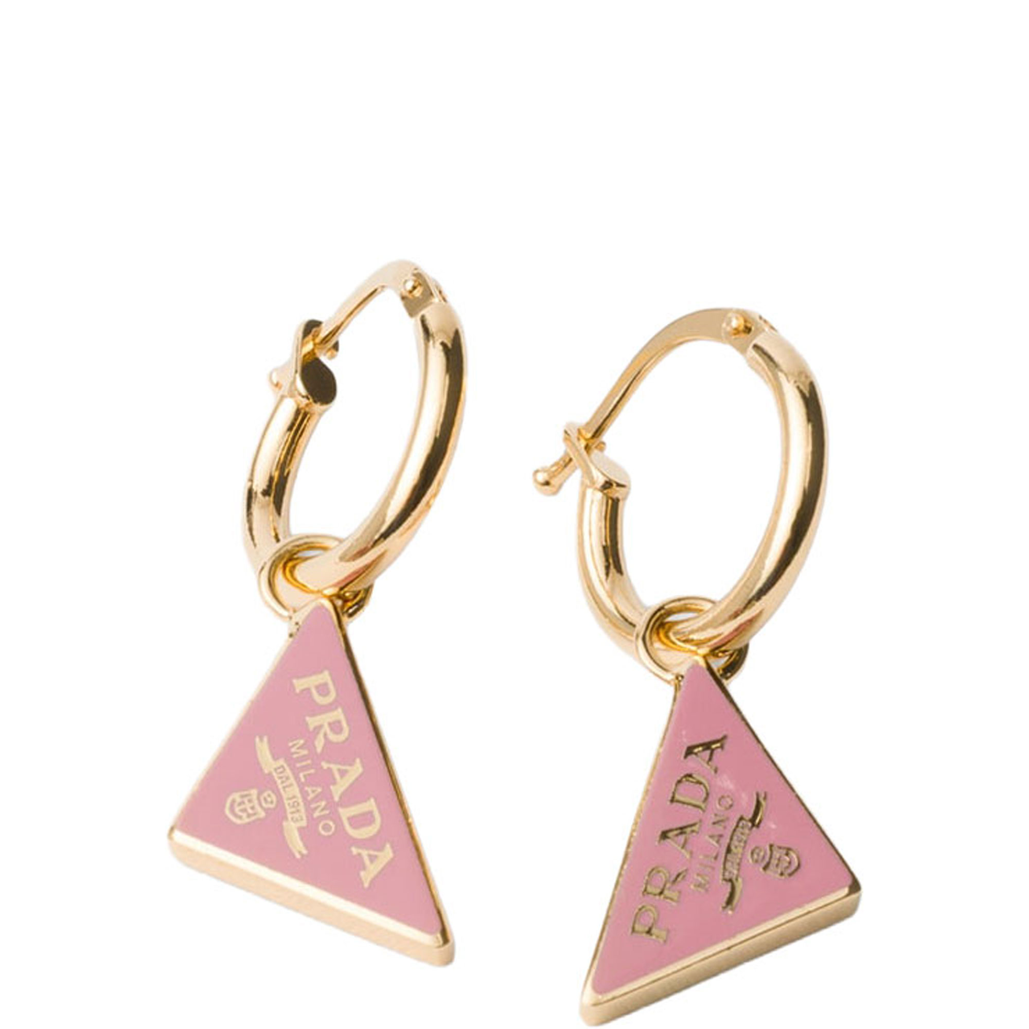Enamelled Logo Metal Earrings