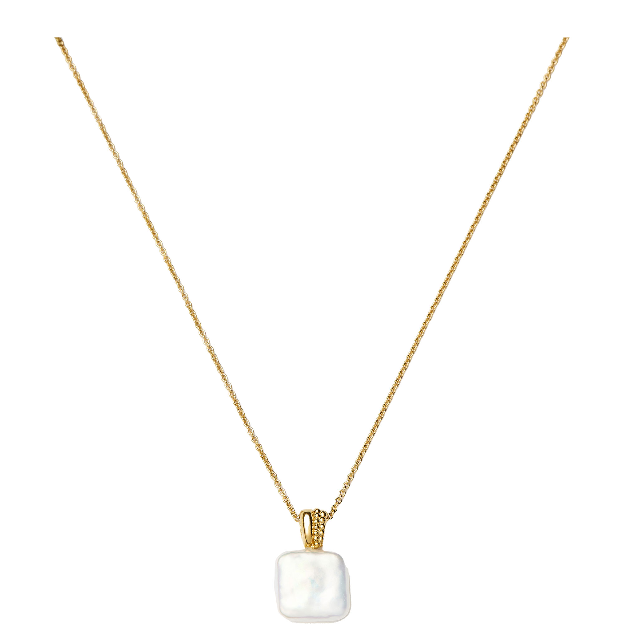 Pearl Baya Square Pendant Necklace