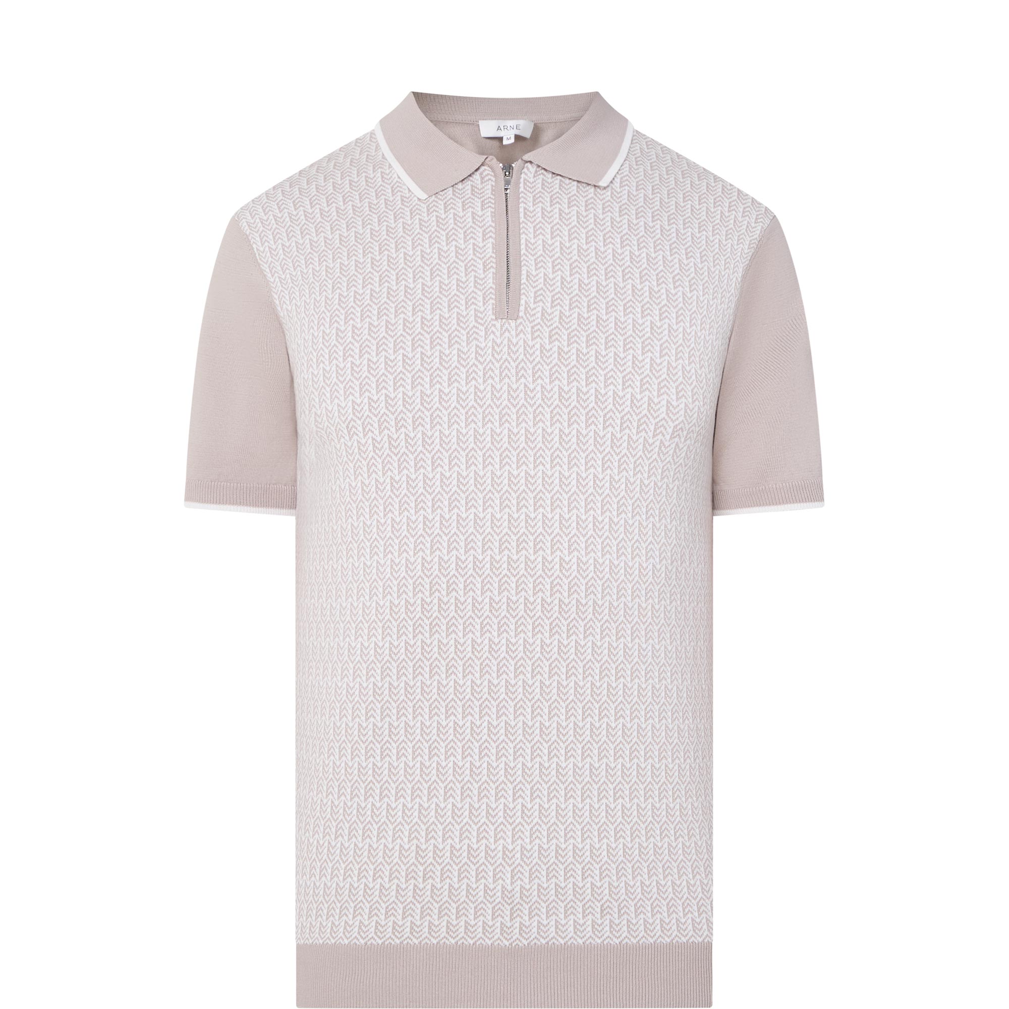 Herringbone Zip Polo Shirt