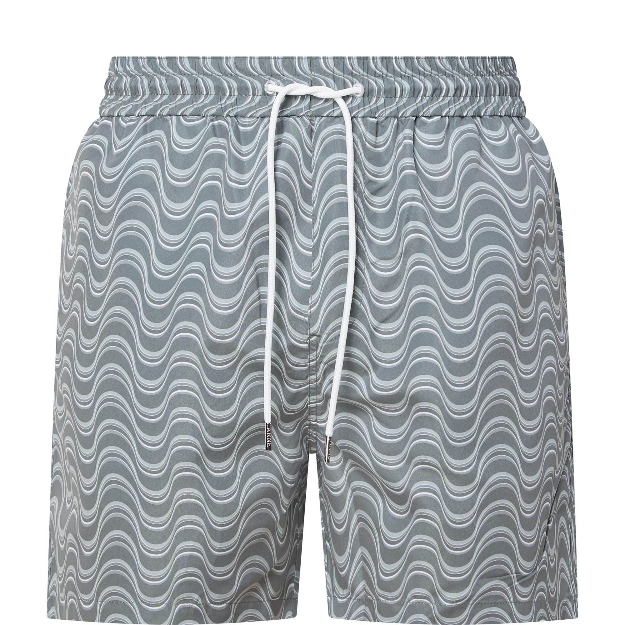 Wave Print Drawstring Swim Shorts