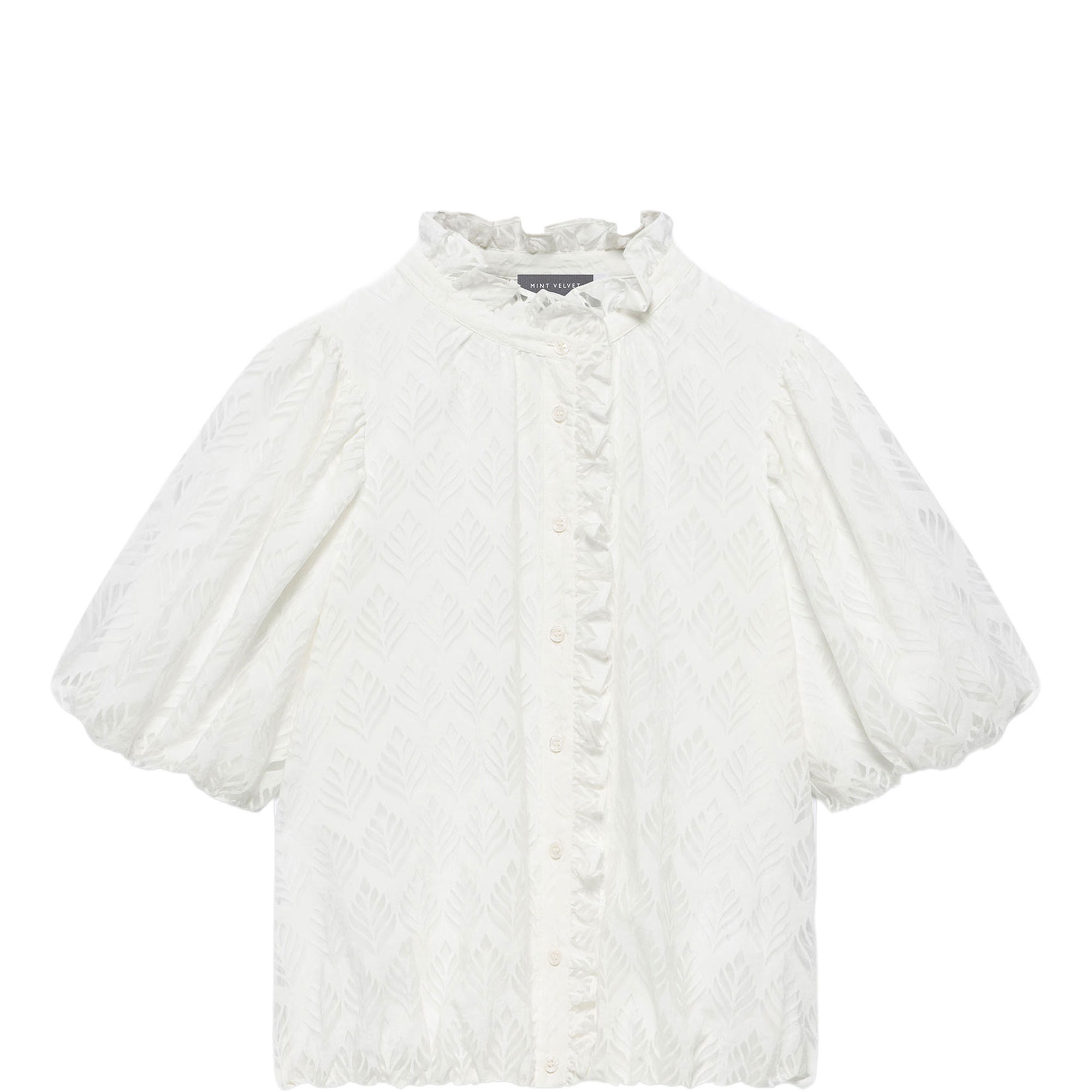 Jacquard Puff Blouse