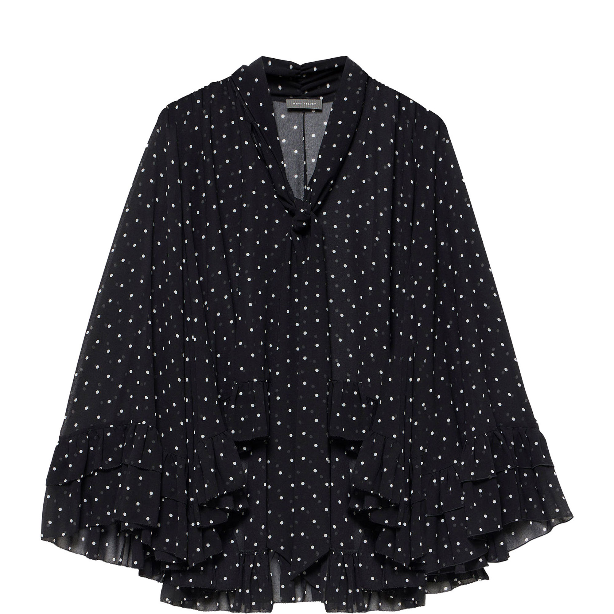 Polka Dot Ruffle Blouse