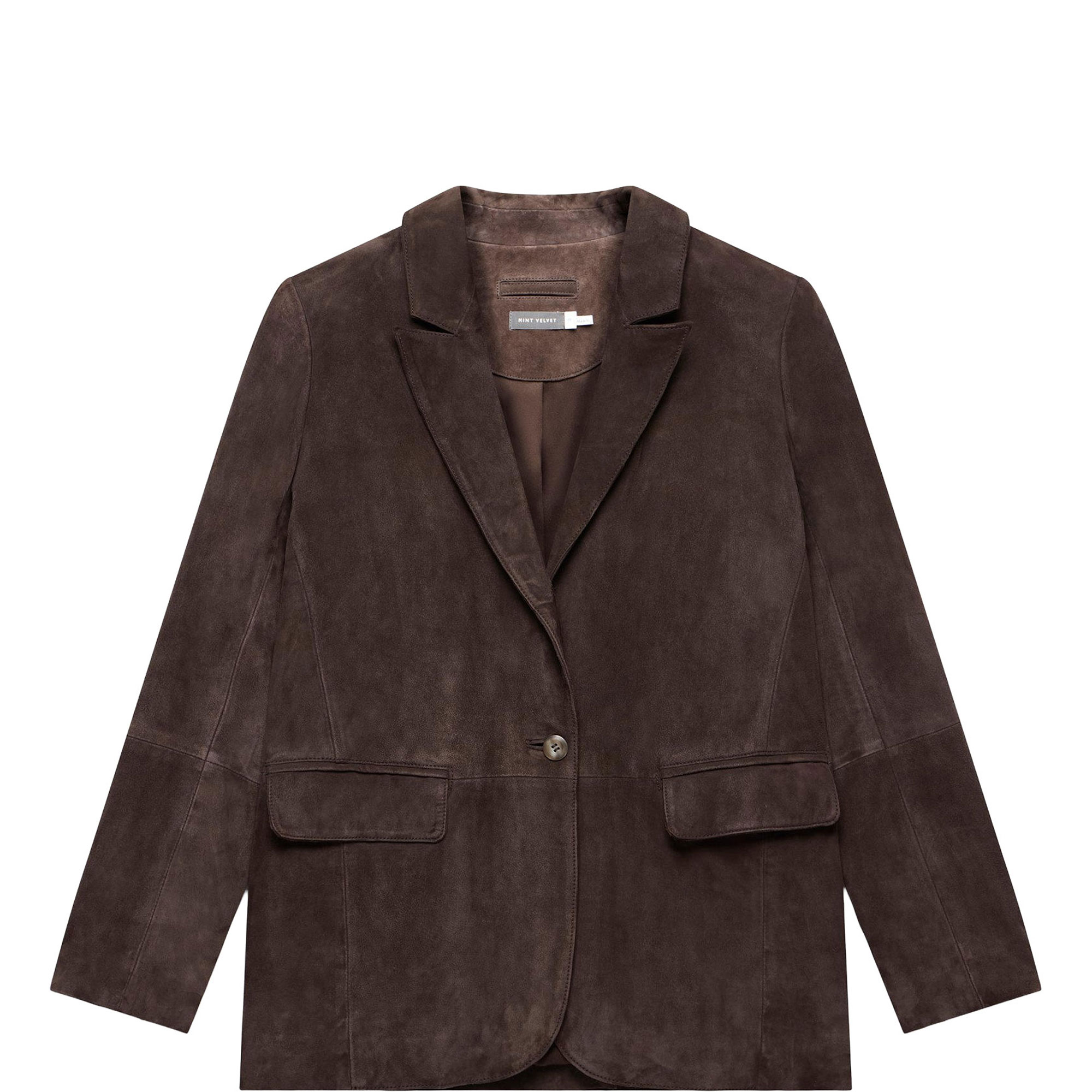 Suede Single-Breasted Blazer