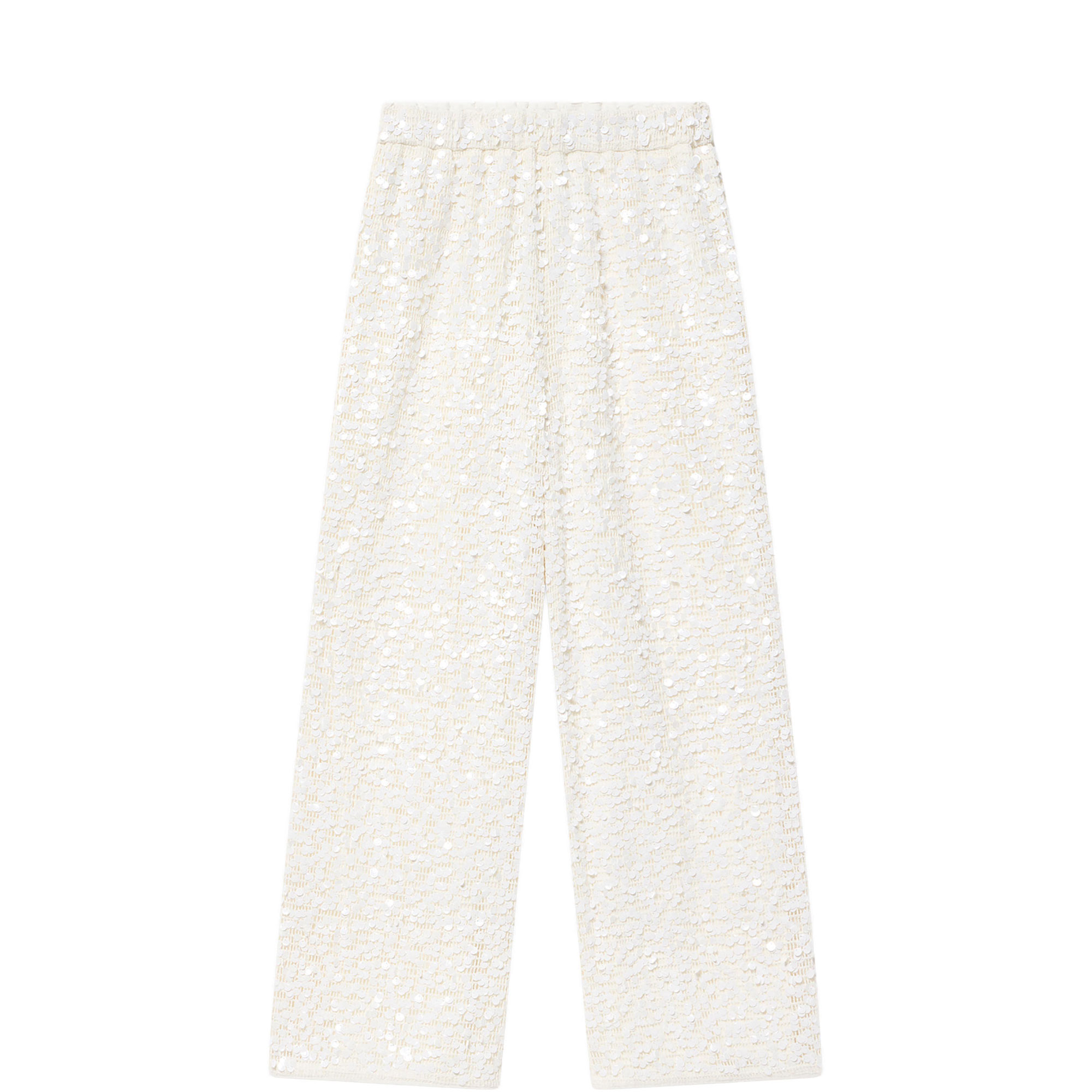 Beach Embellished High-Rise Wide Leg Trousers