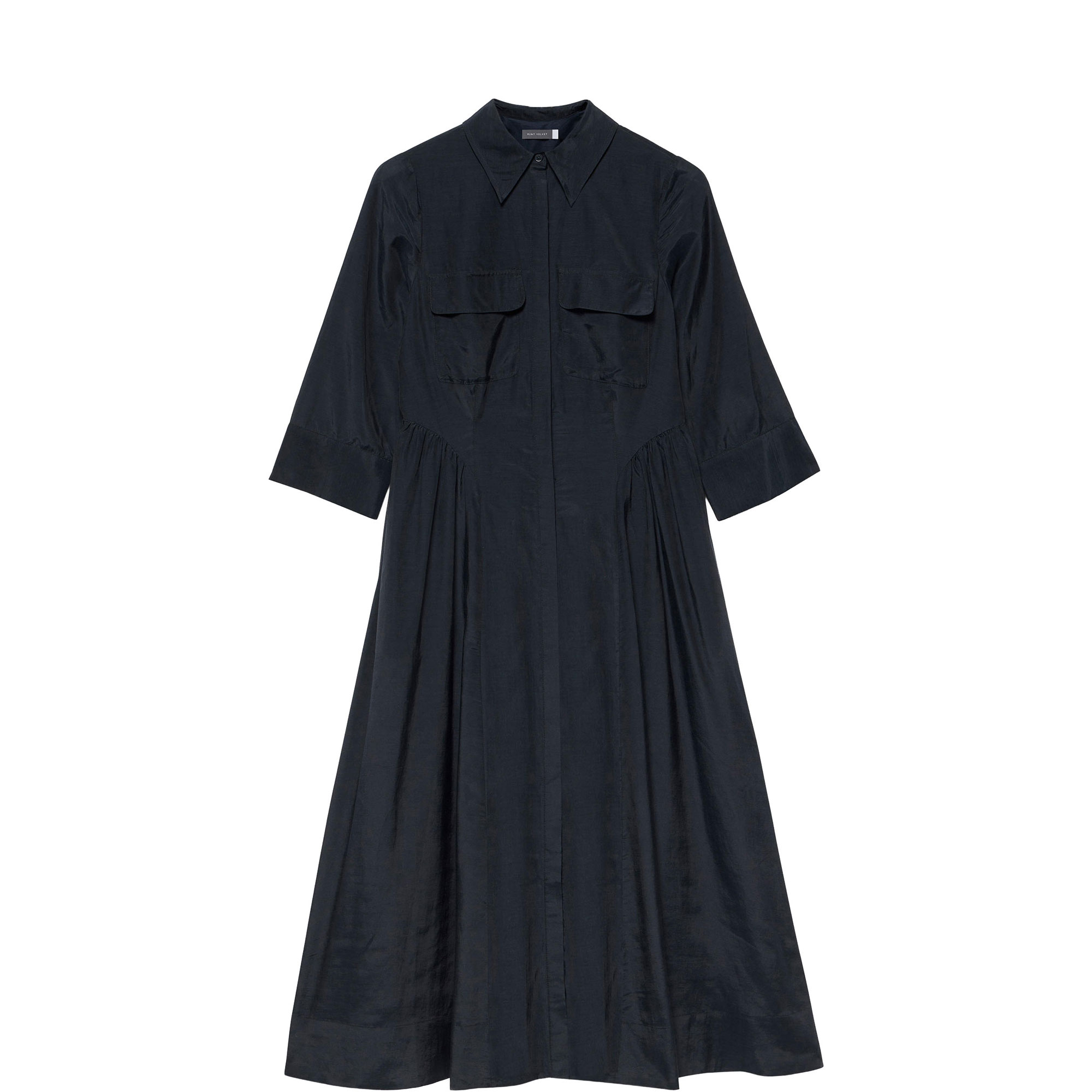 Drop Waist Zip Shirt Dress
