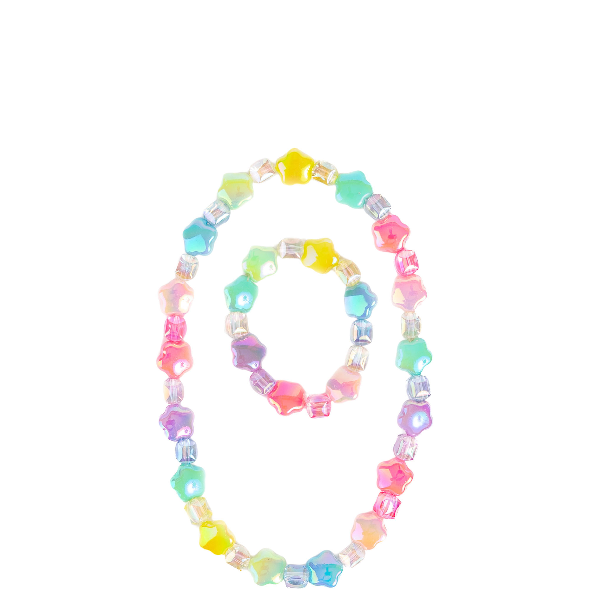 Two-Piece Wish Upon a Rainbow Star Necklace & Bracelet Set