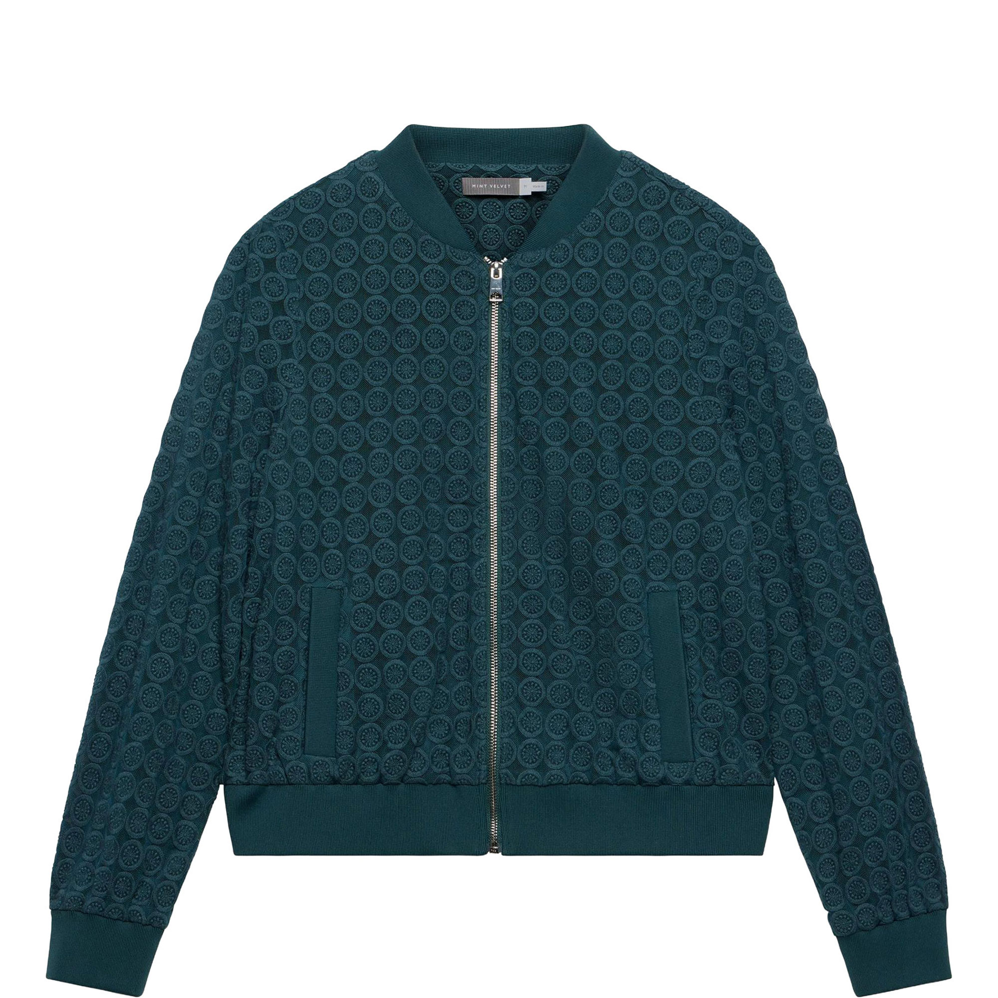 Lace Zip Bomber Jacket