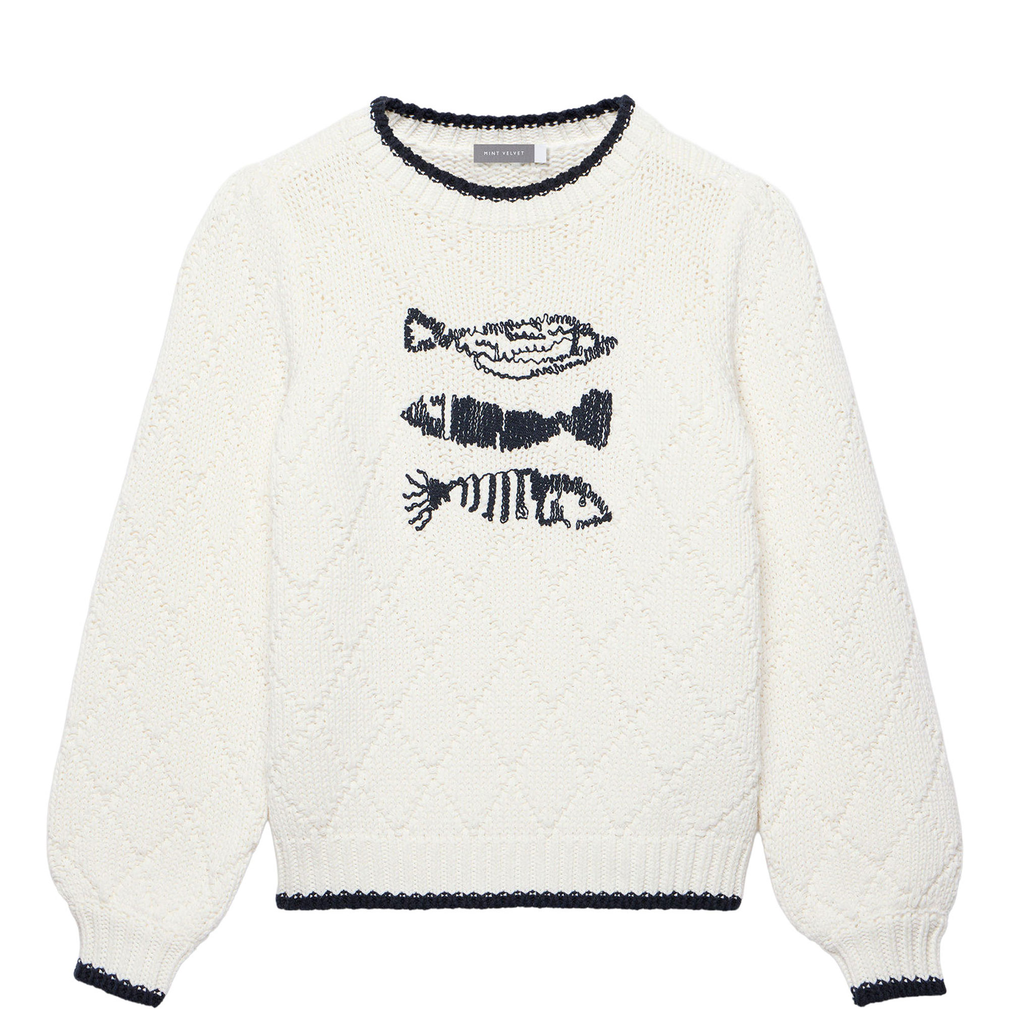 Fish Motif Knitted Sweater