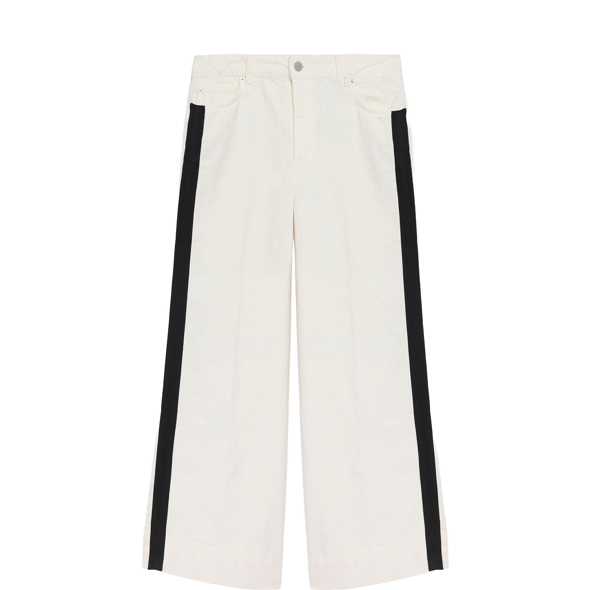 Side Stripe High-Rise Wide Leg Jeans