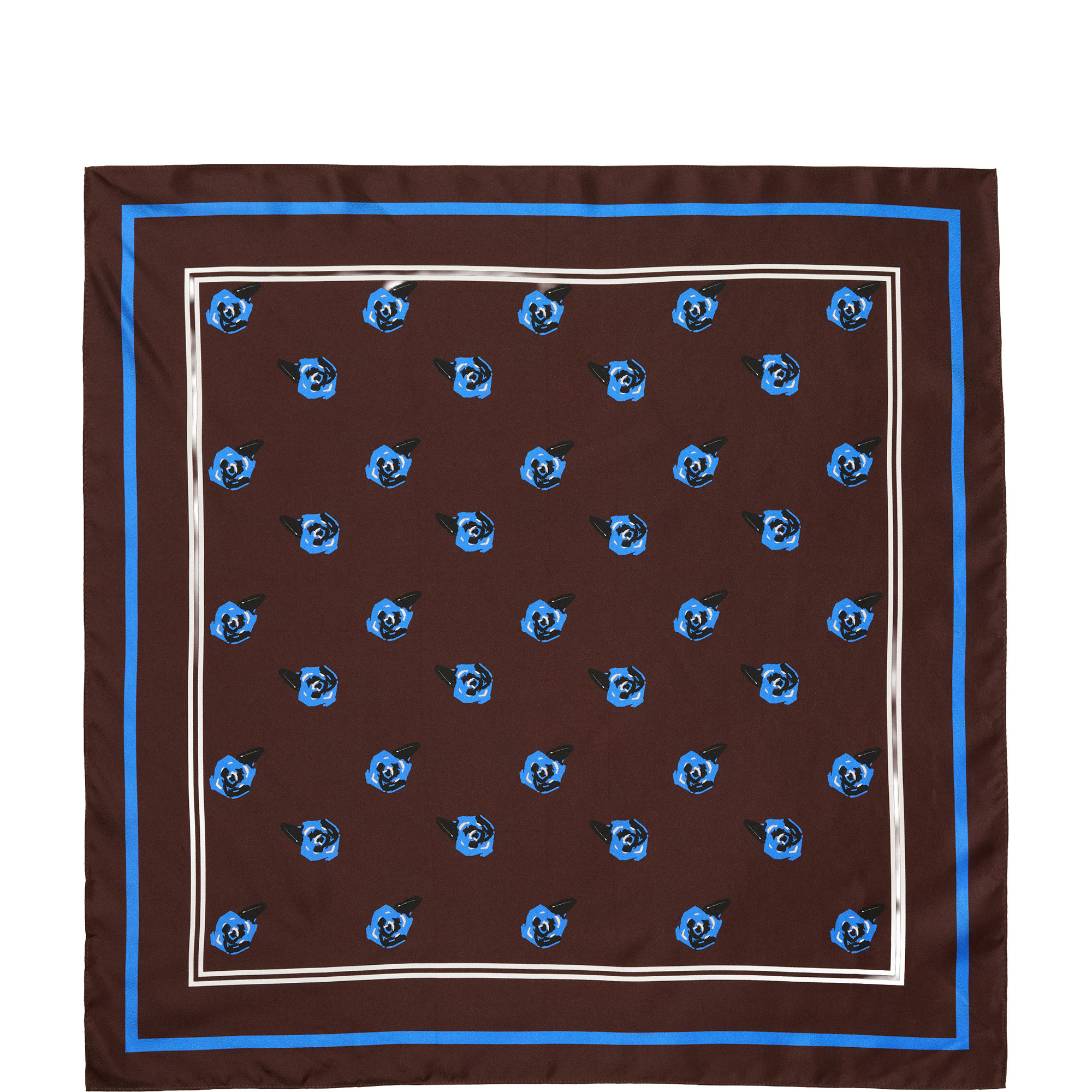 Mini Geo Rose Silk Twill Square Scarf