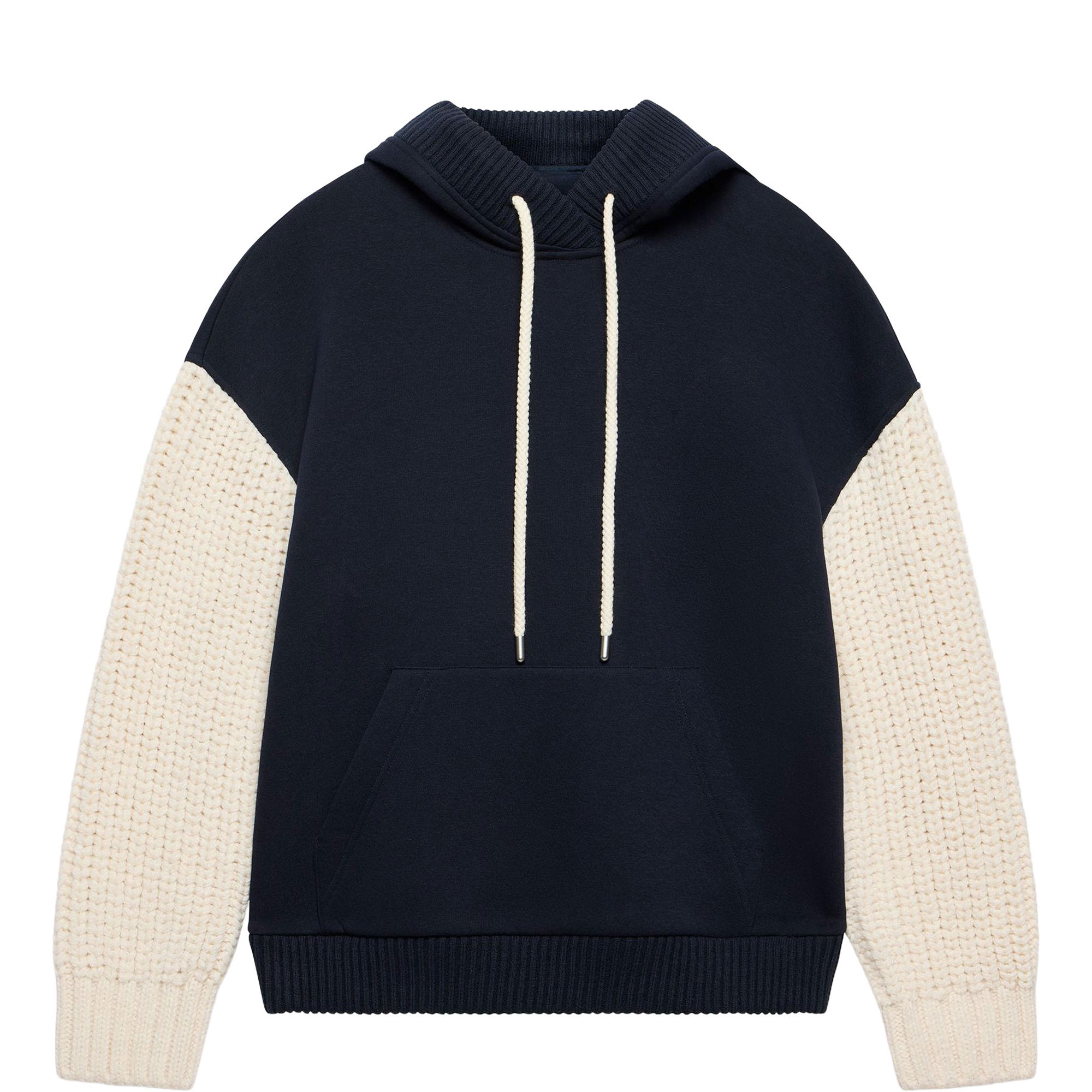 Knitted Detail Hoodie