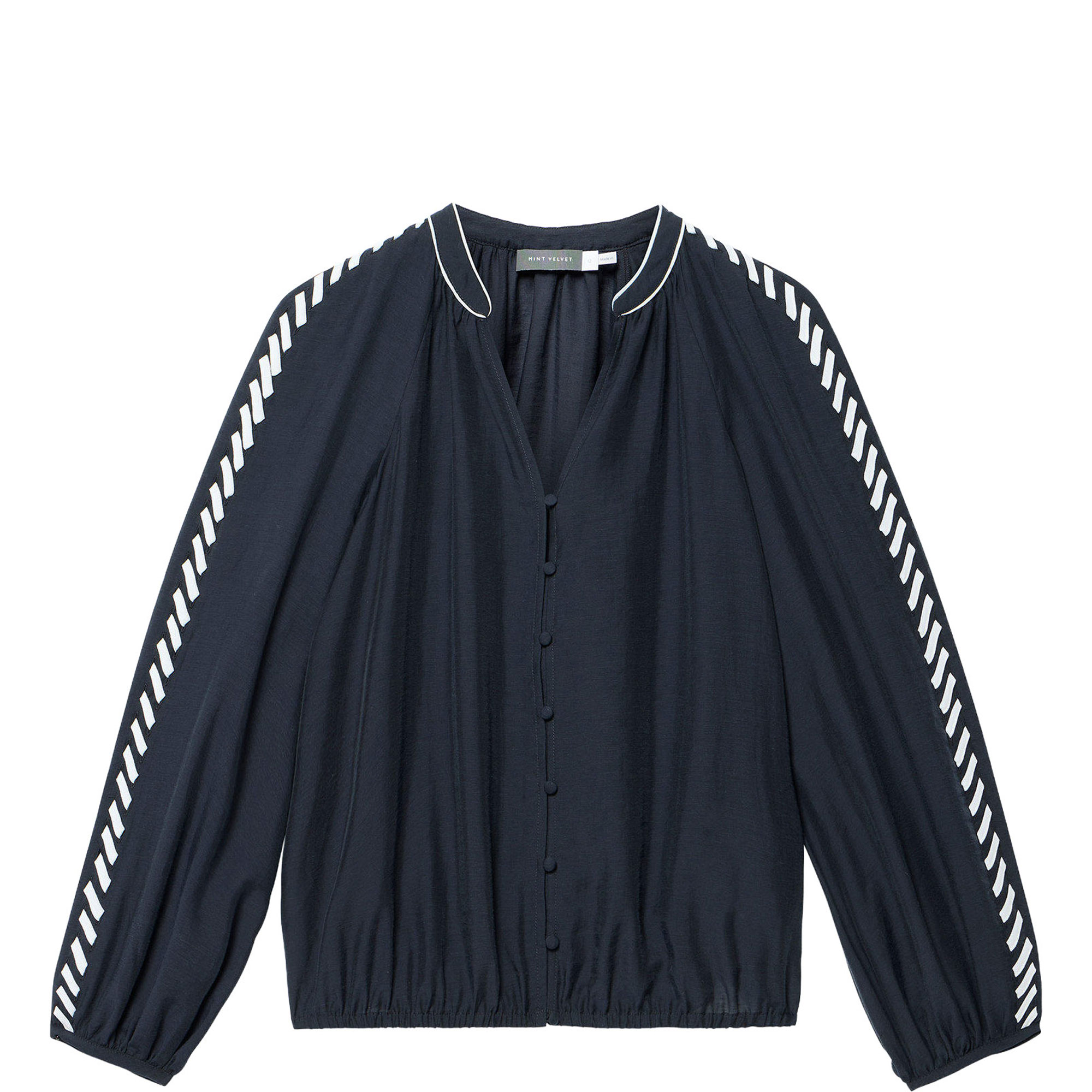 Whipstitch Side Detail Blouse