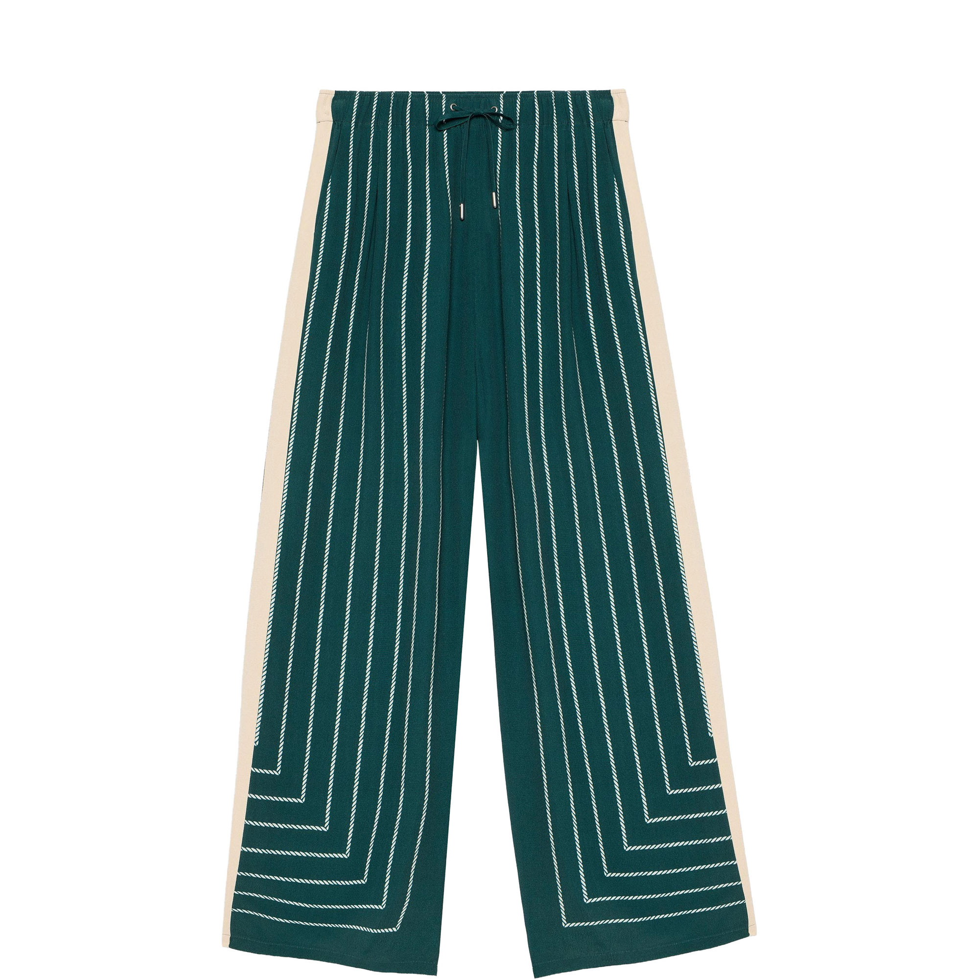 Nia Striped High-Rise Wide Leg Trousers