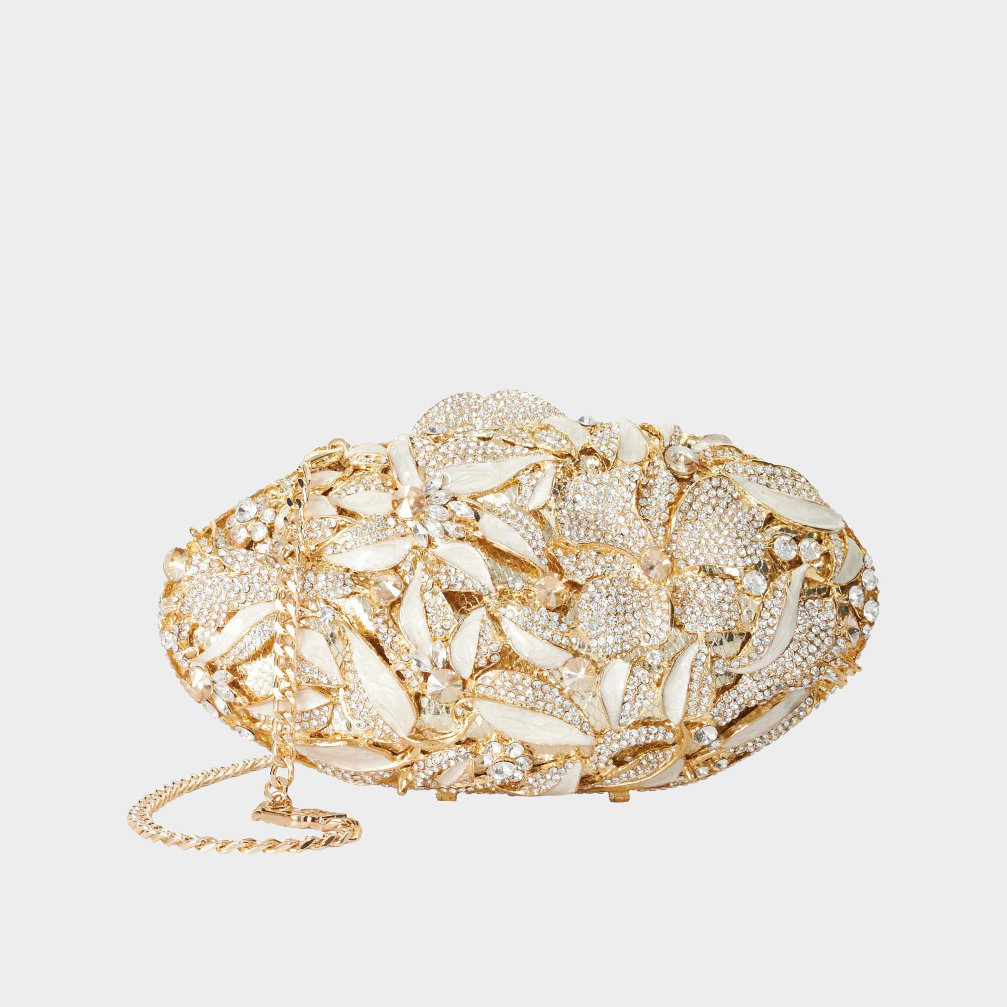 Extravagant Embellished Hard Case Clutch