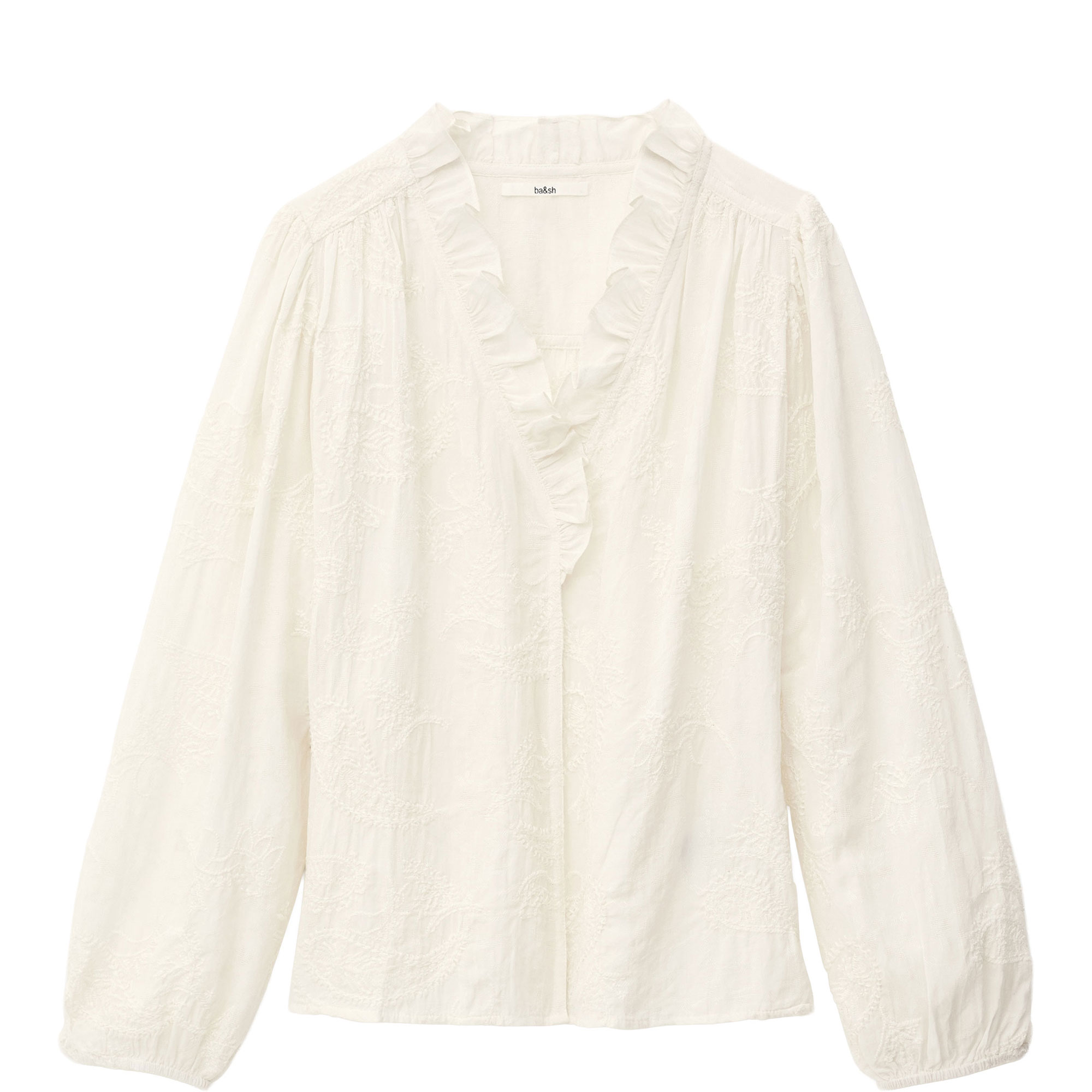 Petty Jacquard Ruffle Blouse