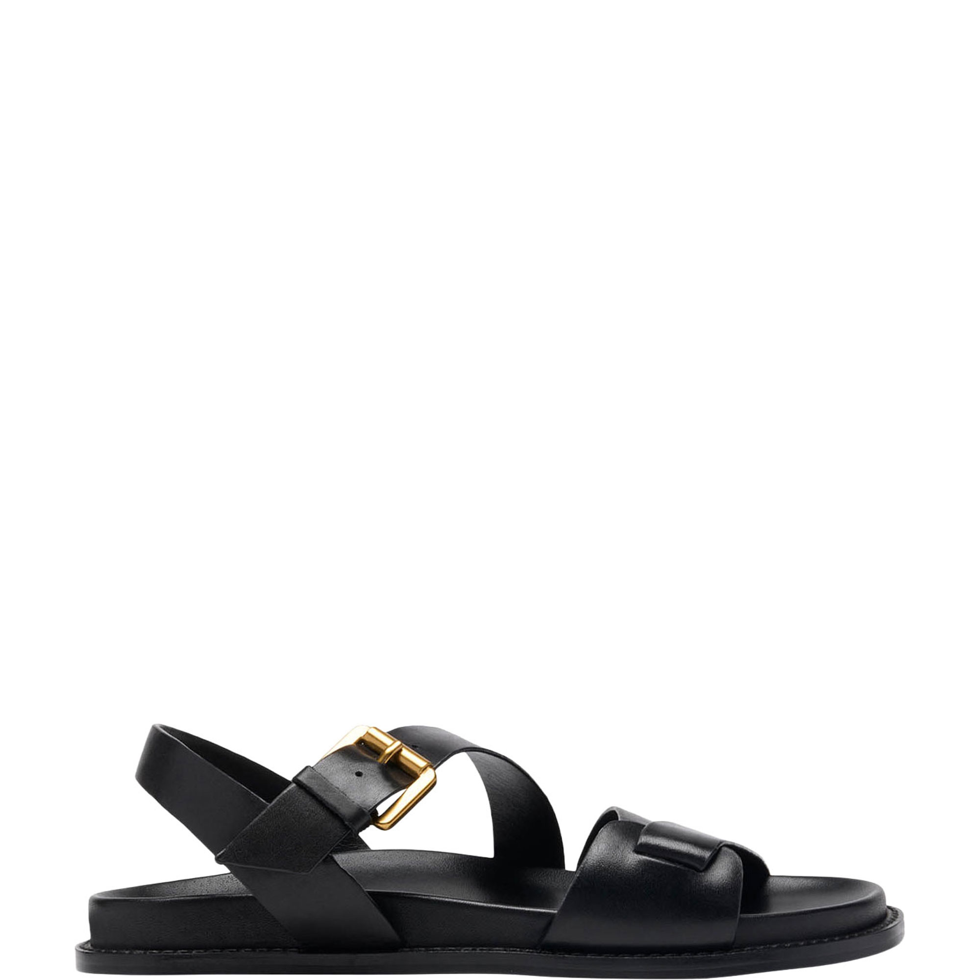 Asymmetric Buckle Flat Sandals