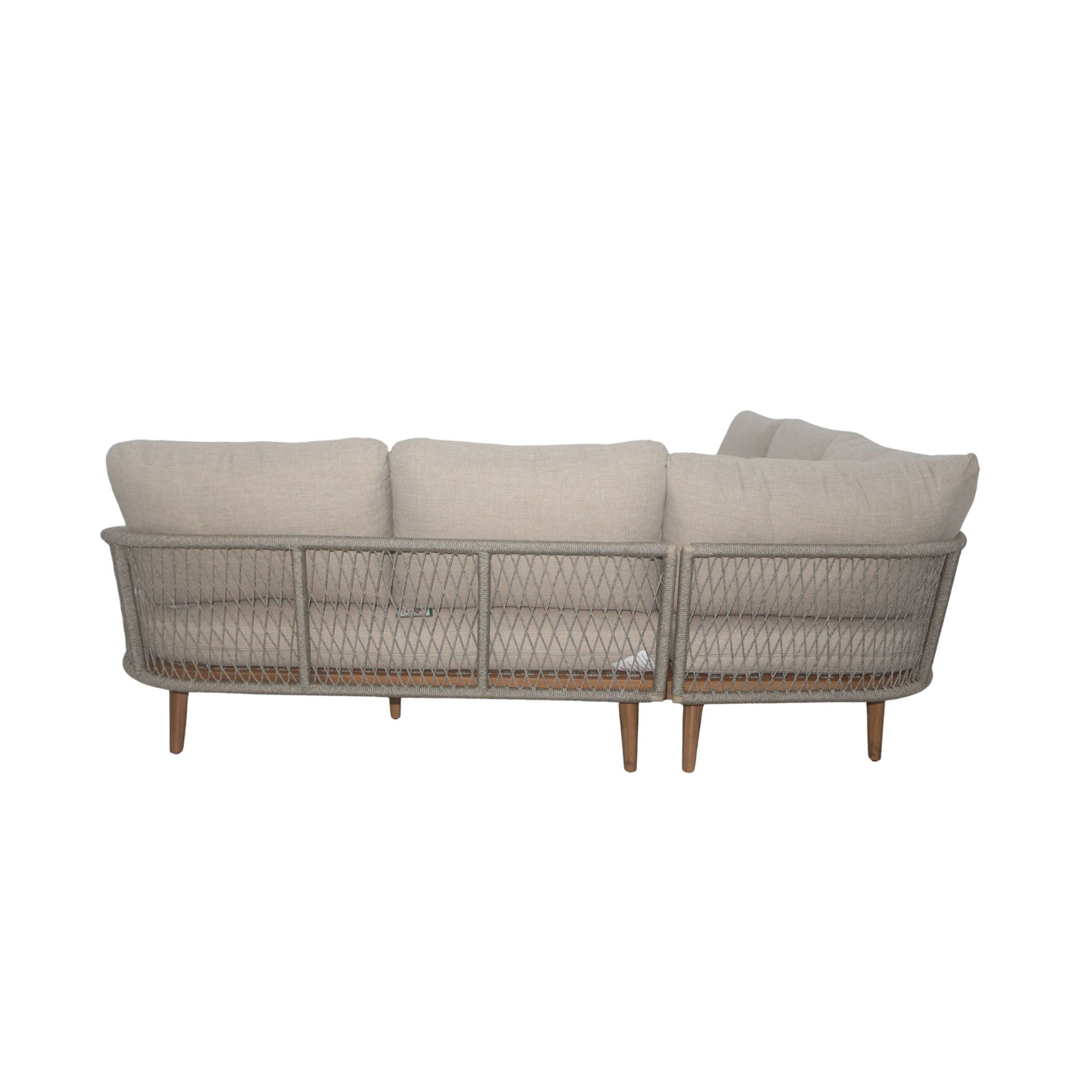 Ophelia Garden Corner 3-Piece Dining Set Latte & Woven Sand