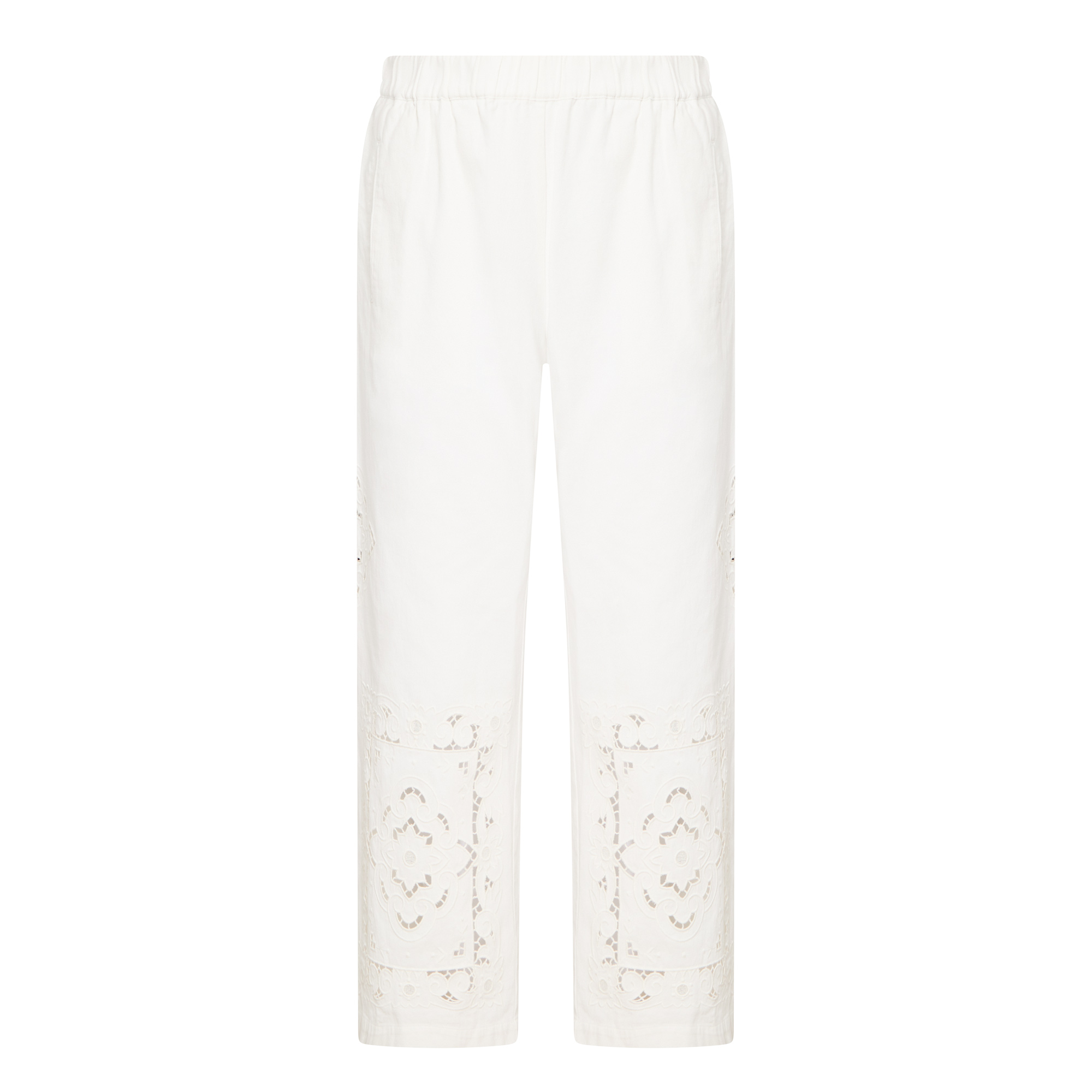 Weekend Max Mara Guiliva Lace Cut-Out Wide-Leg Trousers