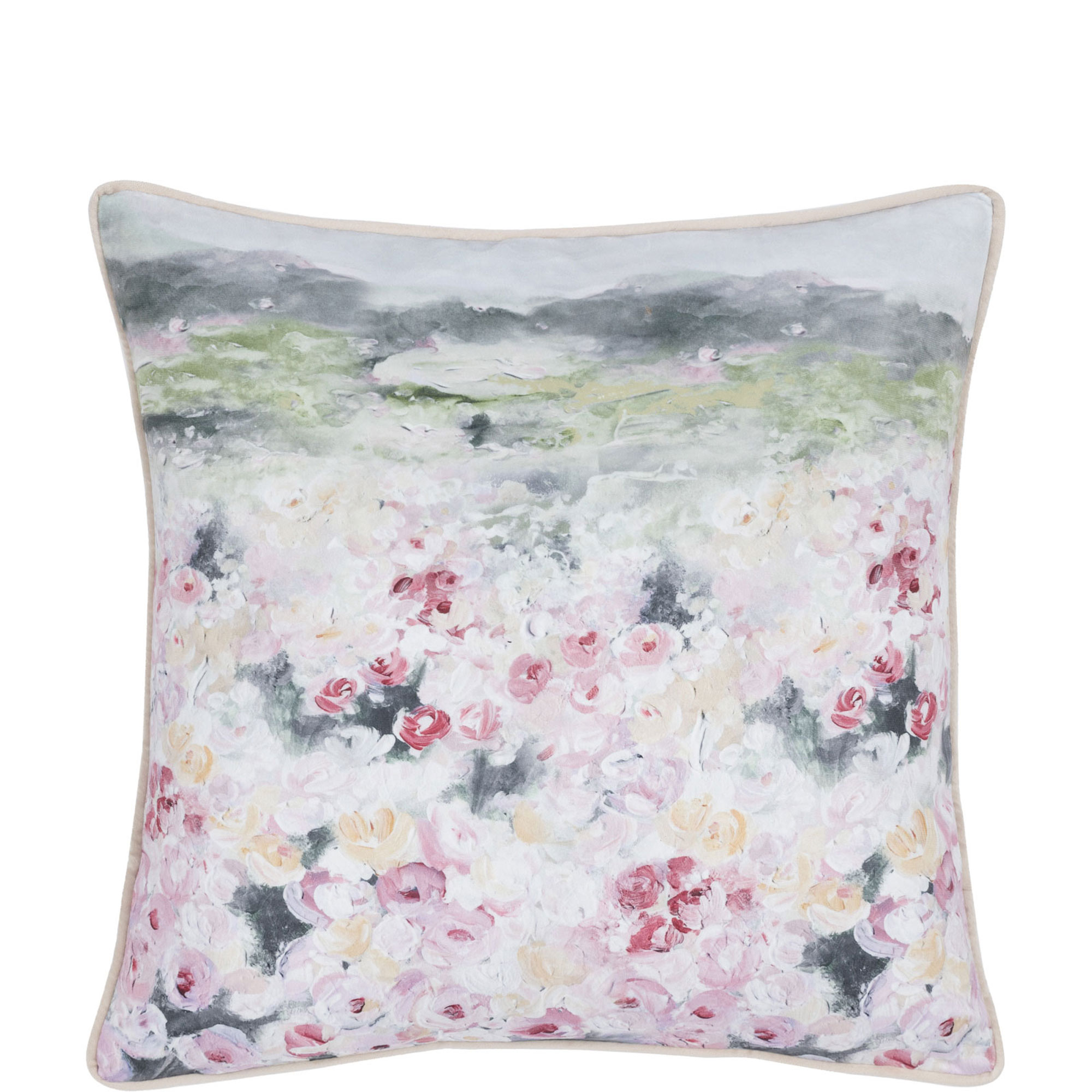 Florin Cushion Green/Pink