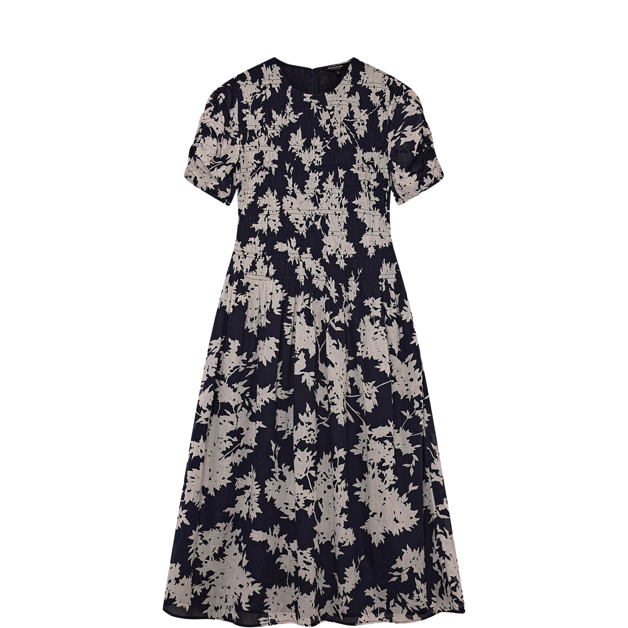 Avery Shadow Floral Smocked Flared Dress