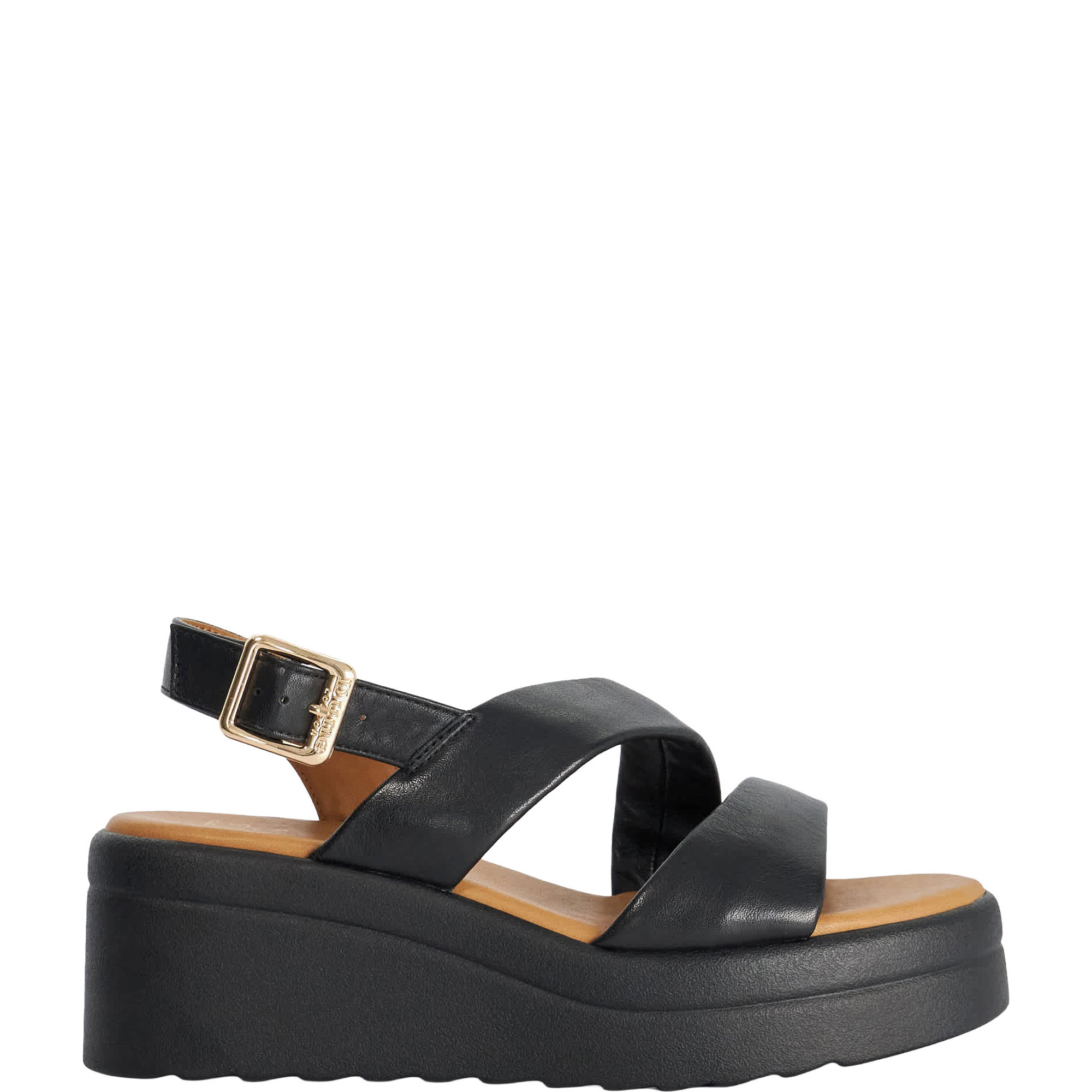 Karing Asymmetric Strap Wedge Sandals