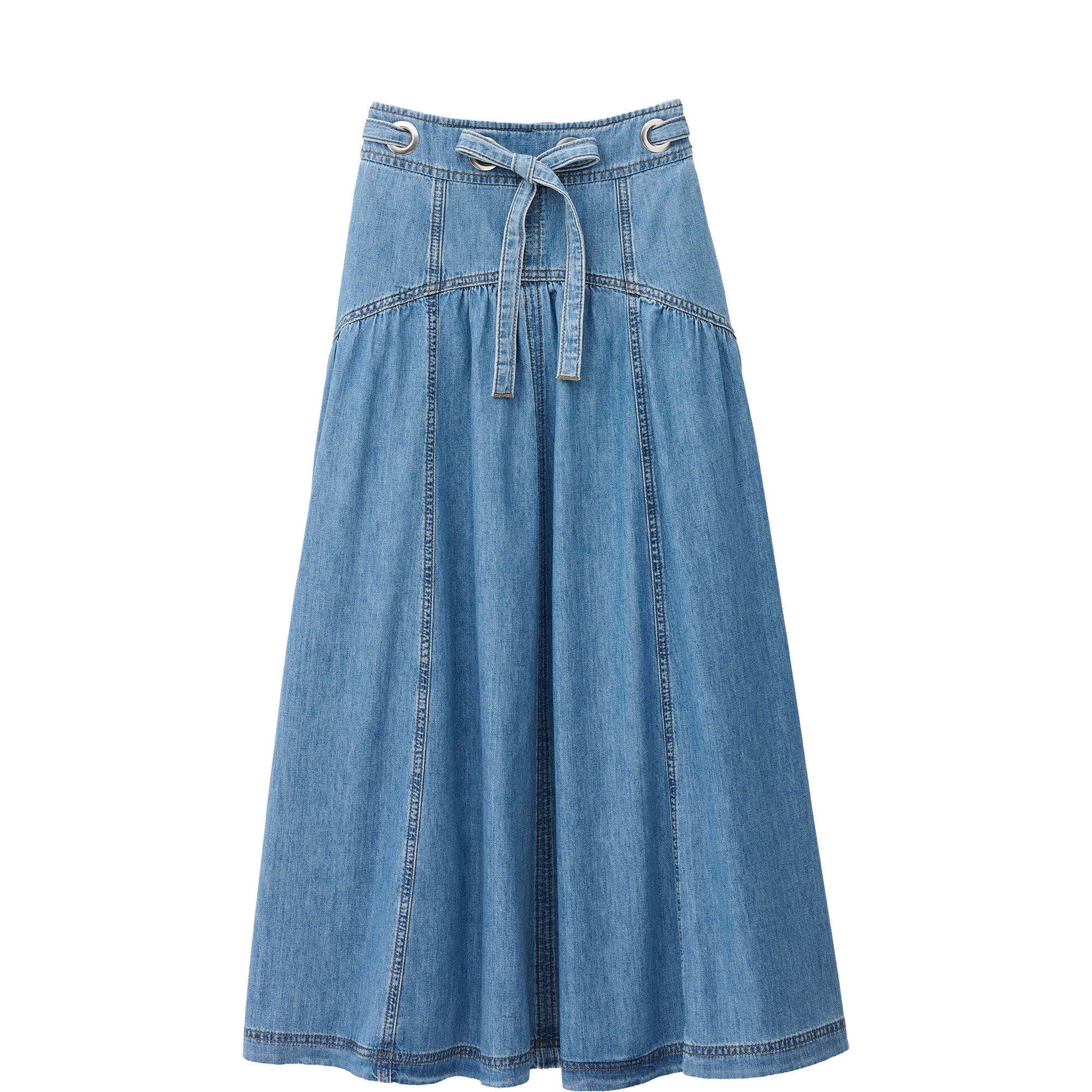 Lonia Eyelet Denim Skirt
