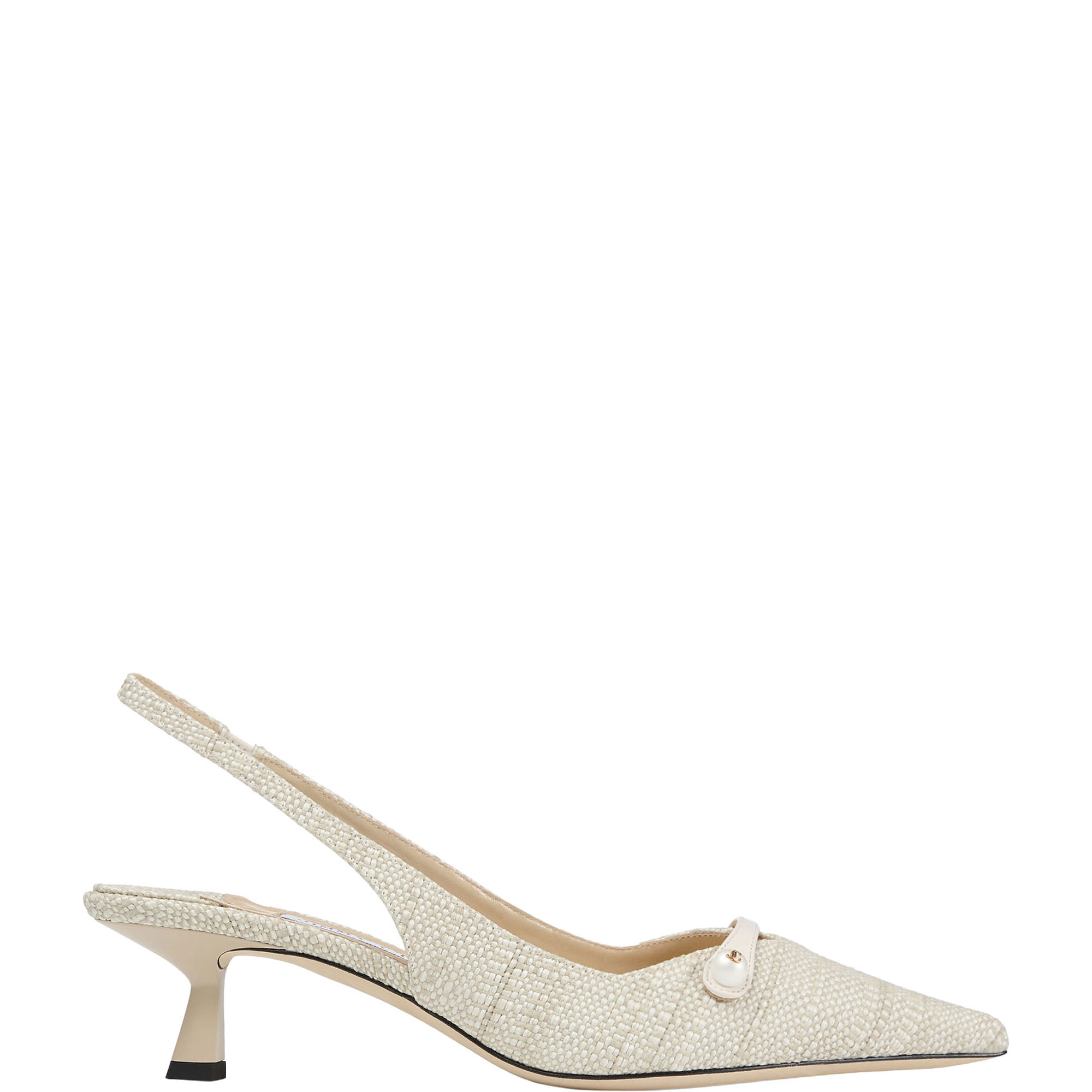 Amita 45 Raffia Slingback Kitten Heels