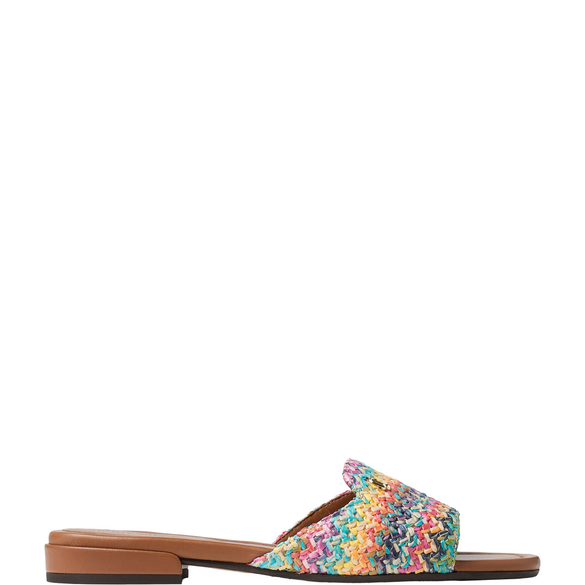 Dina Chevron Raffia Flat Sandals