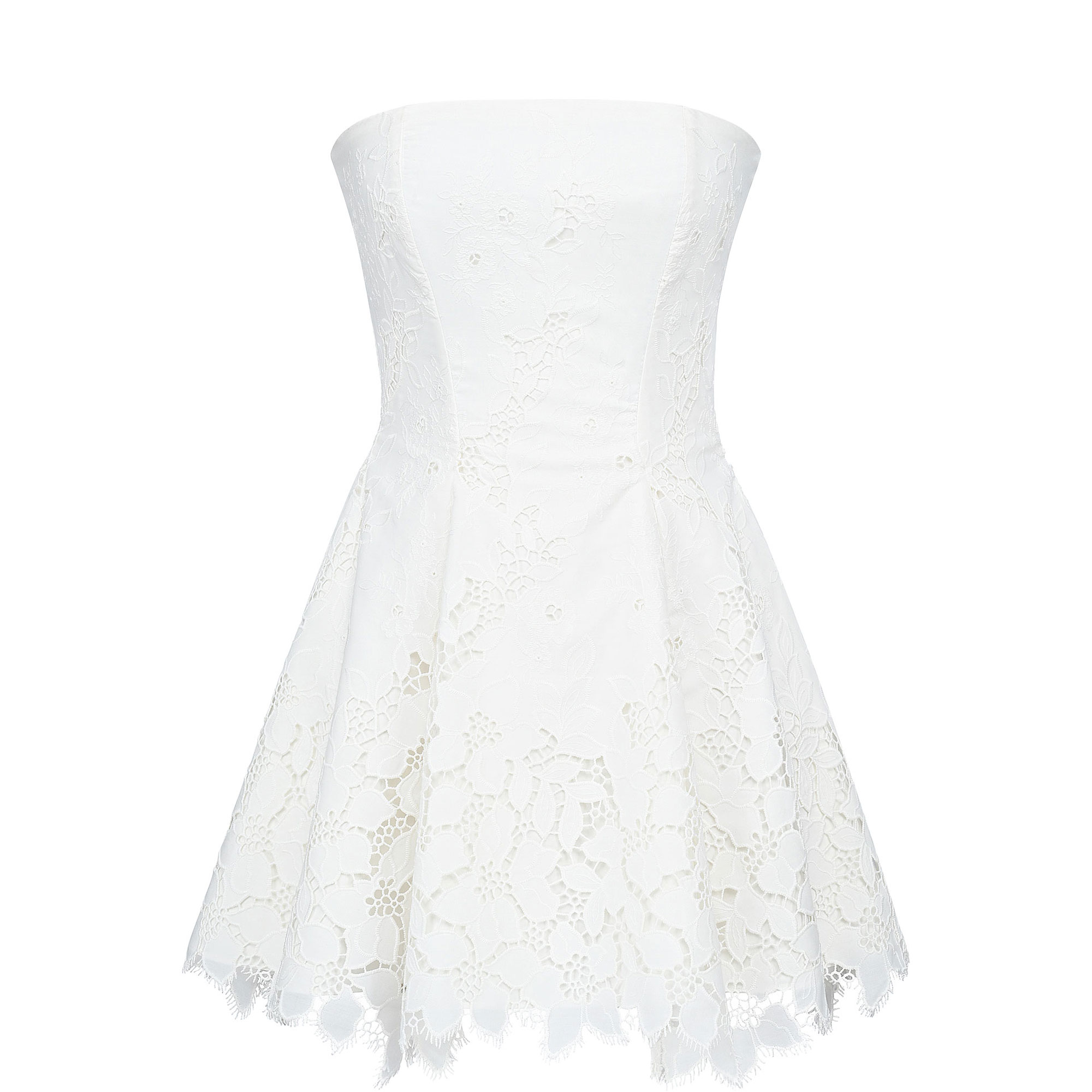Jemima Strapless Broderie Mini Dress