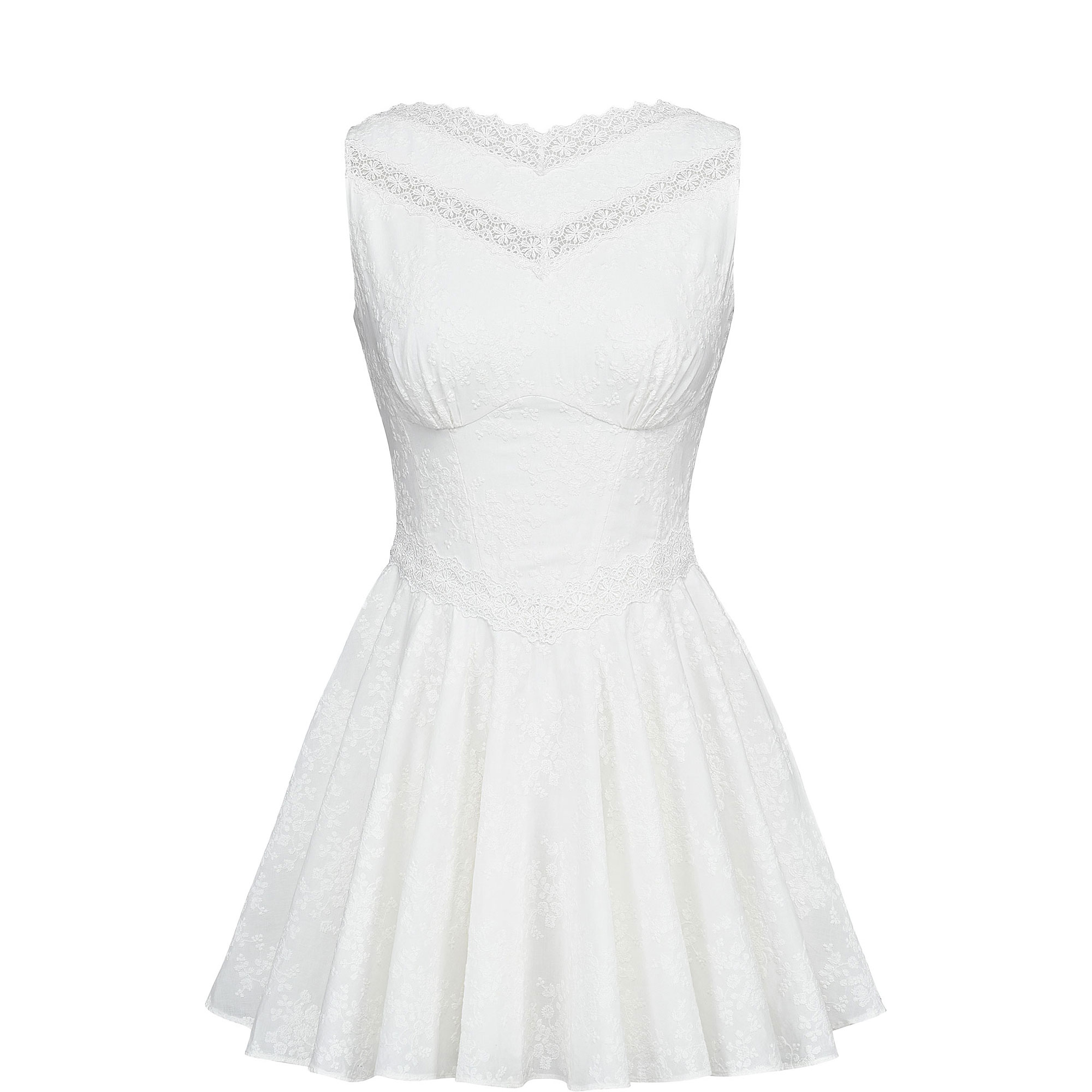 Scarlett Embroidered Lace Mini Dress