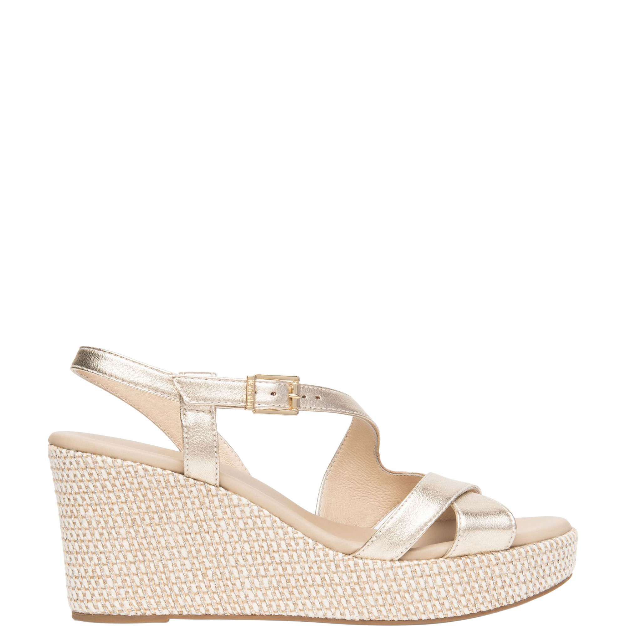 Strappy Woven Wedge Heels