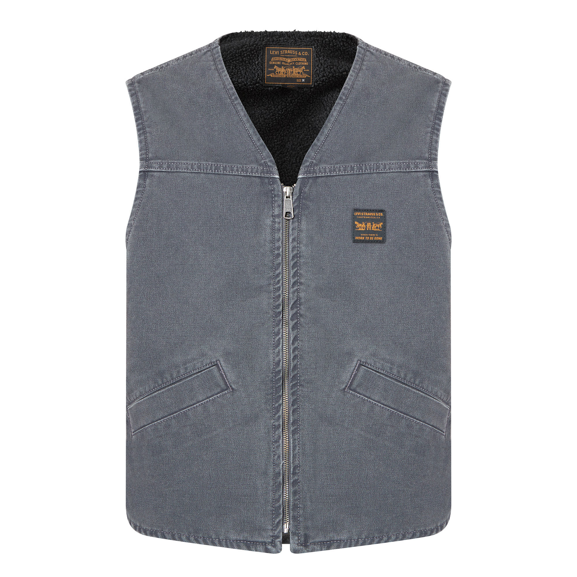 Levi's Herren Schwarz Workwear Saratoga Denim-Weste In Verwaschenem - Bild 4