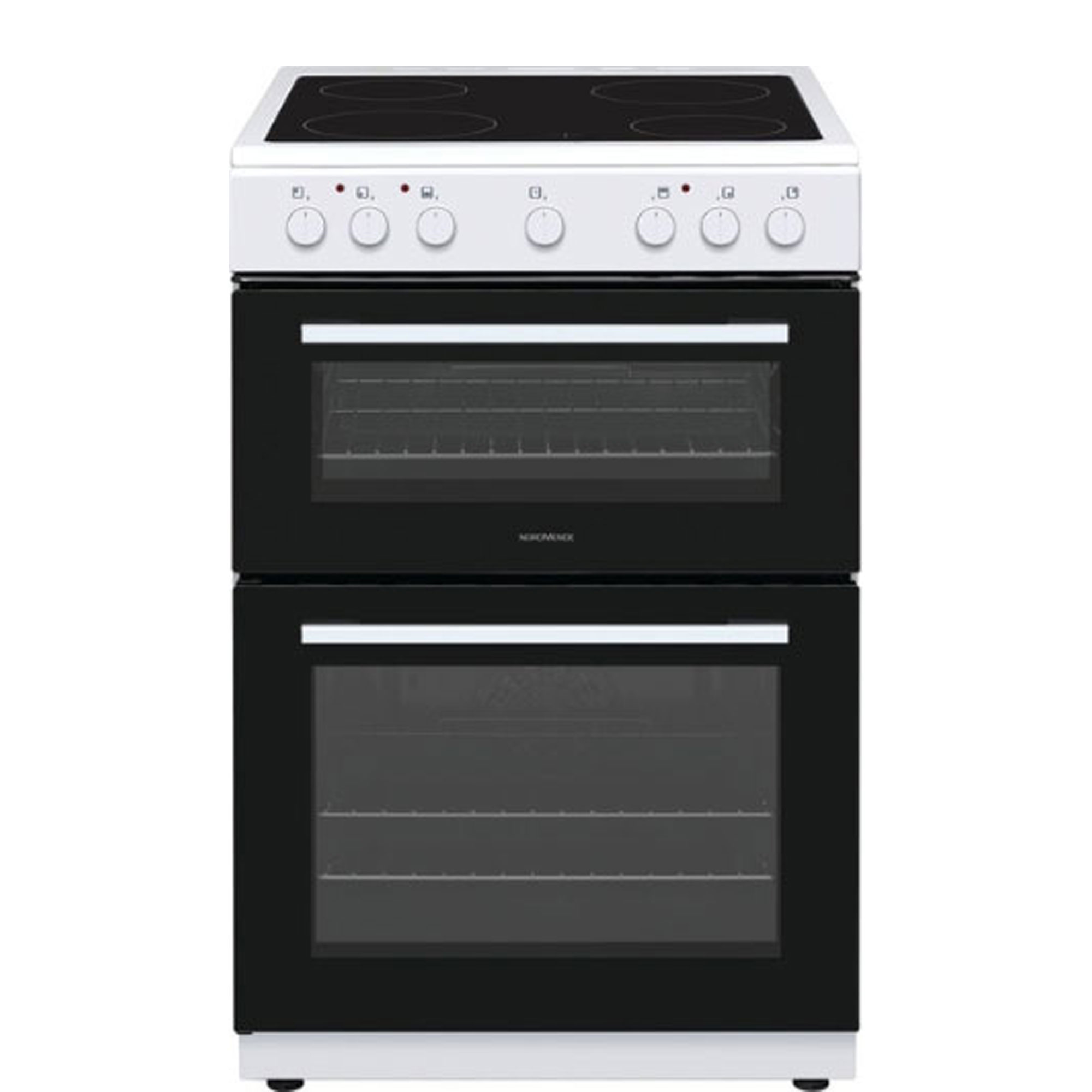 Freestanding 60cm Twin Cavity Electric Fan Cooker with Ceramic Top White