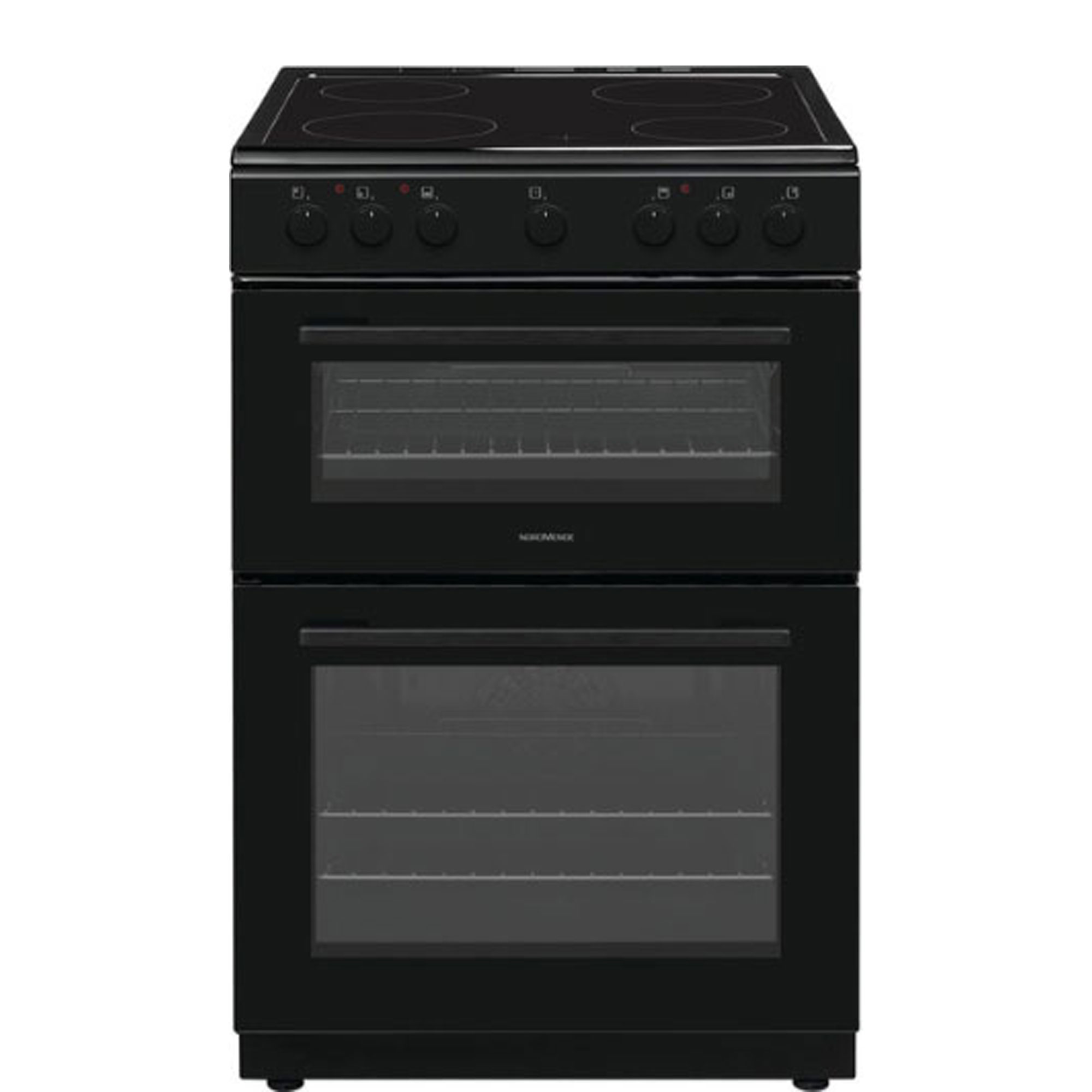 Freestanding 60cm Twin Cavity Electric Fan Cooker with Ceramic Top Black