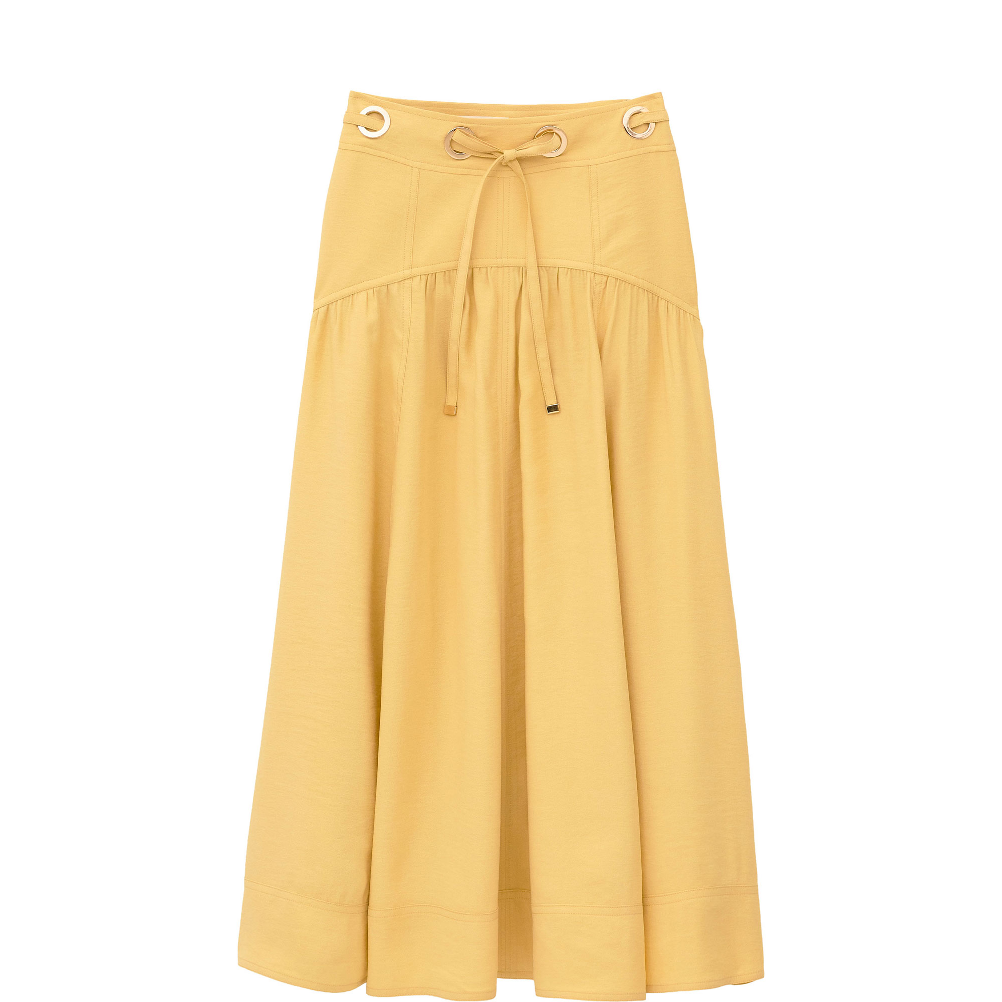 Donia Eyelet Flared Skirt