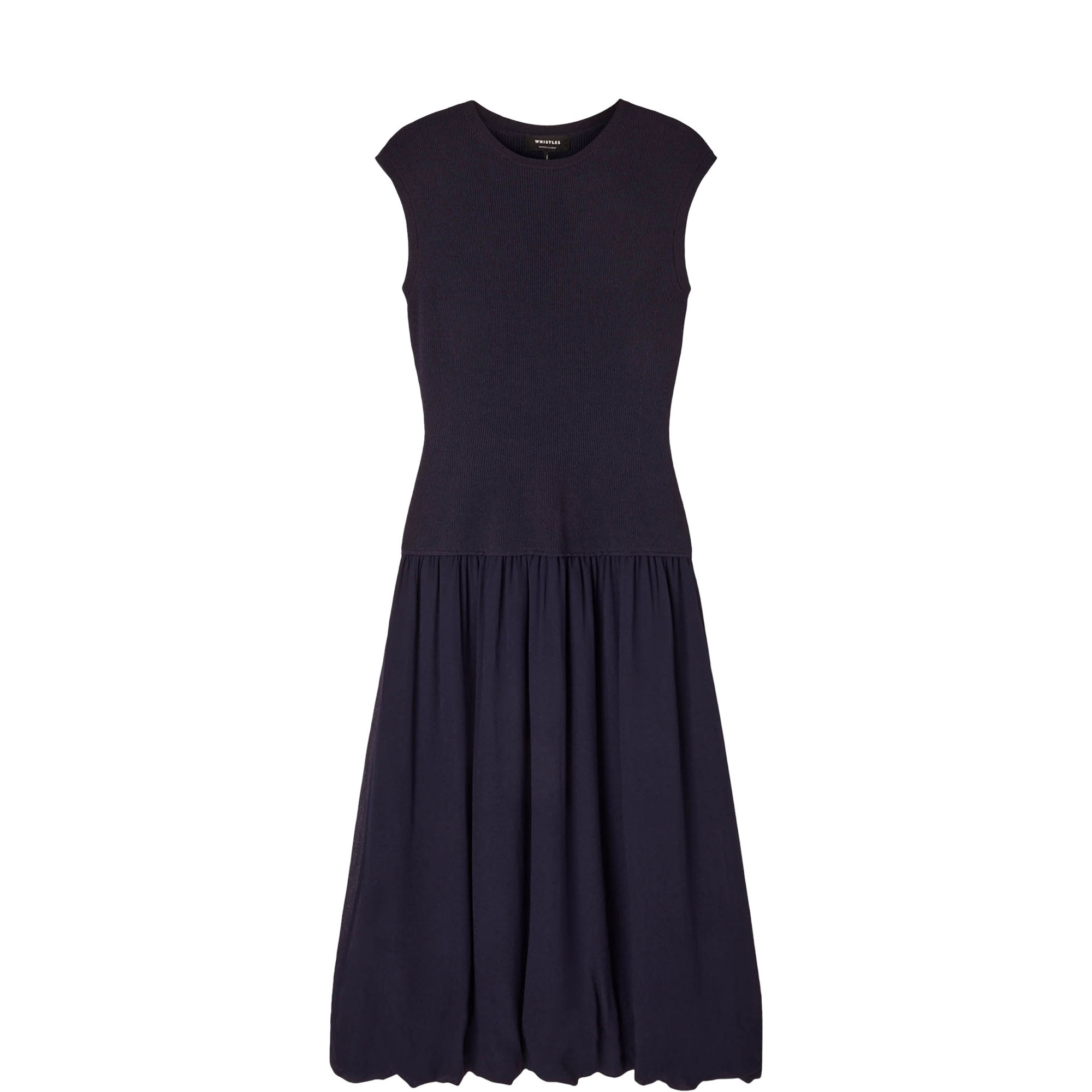 Bubble Hem Knitted Flared Dress