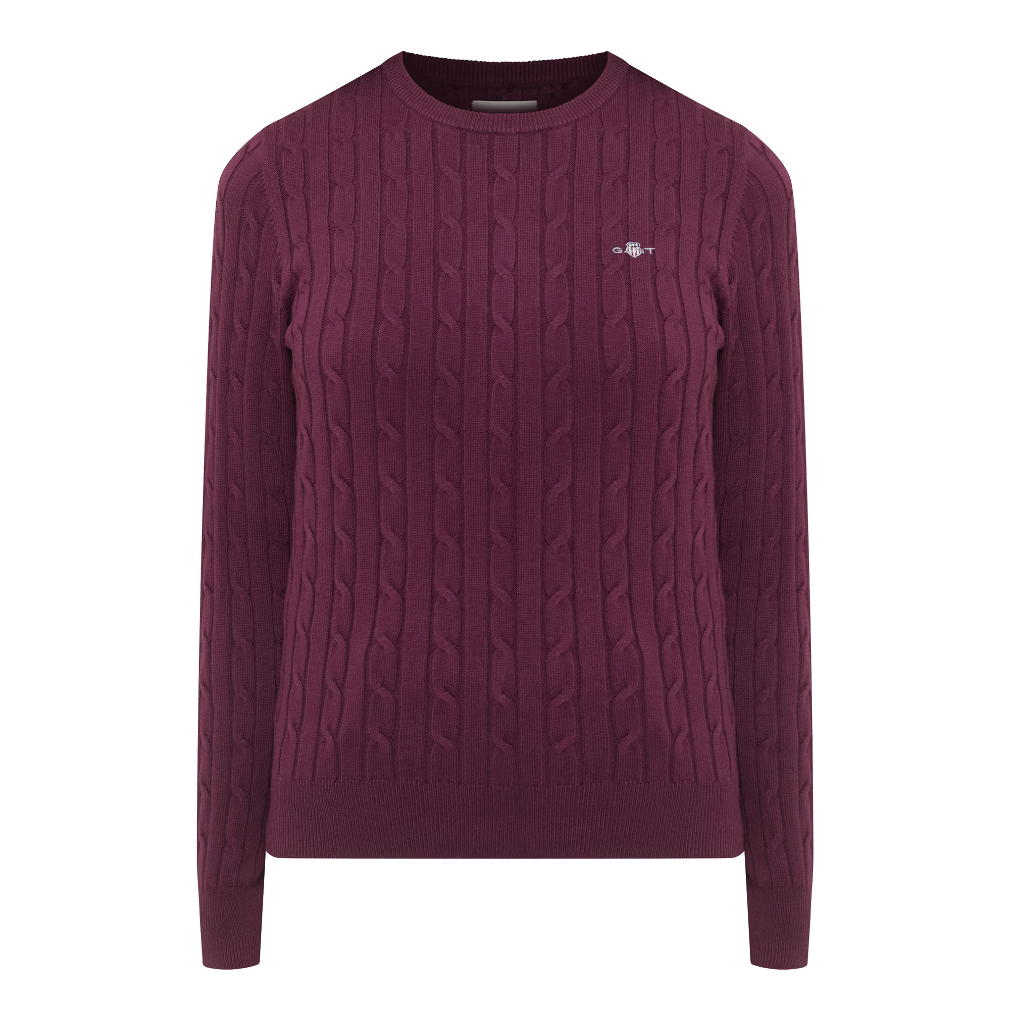 Gant - Stretch Cotton Cable Knit Rundhals-Pullover - Knitwear - Damen - Rot - Xl - Bild 5