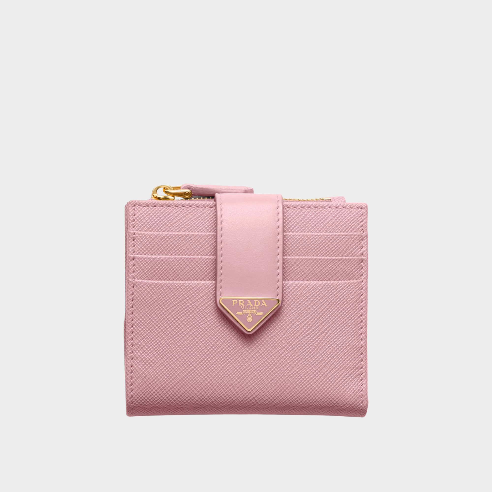 Saffiano Triangle Logo Wallet