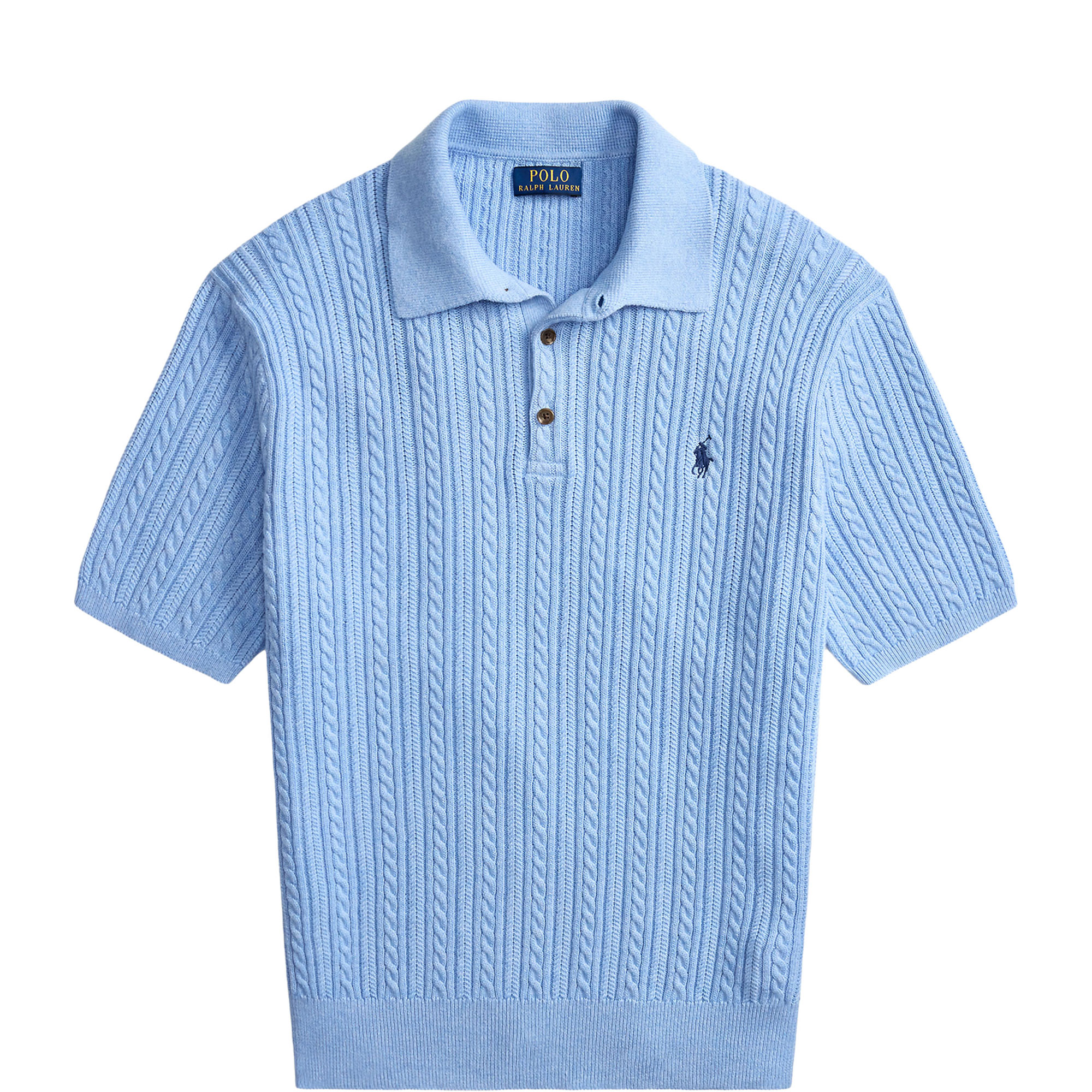 Pony Logo Cable Knitted Polo Shirt