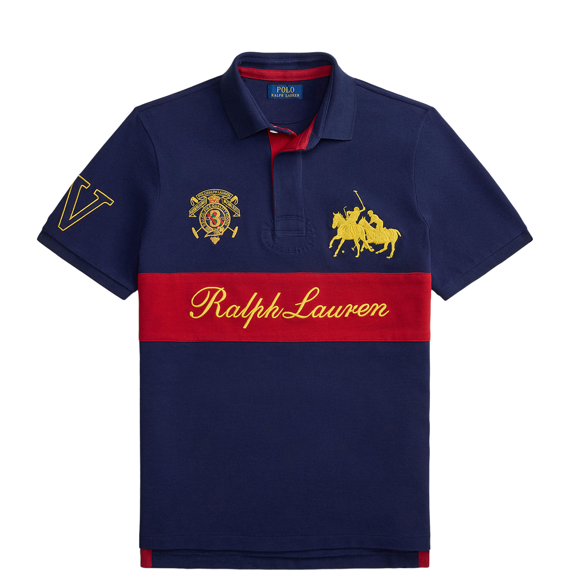 Crest Logo Mesh Polo Shirt