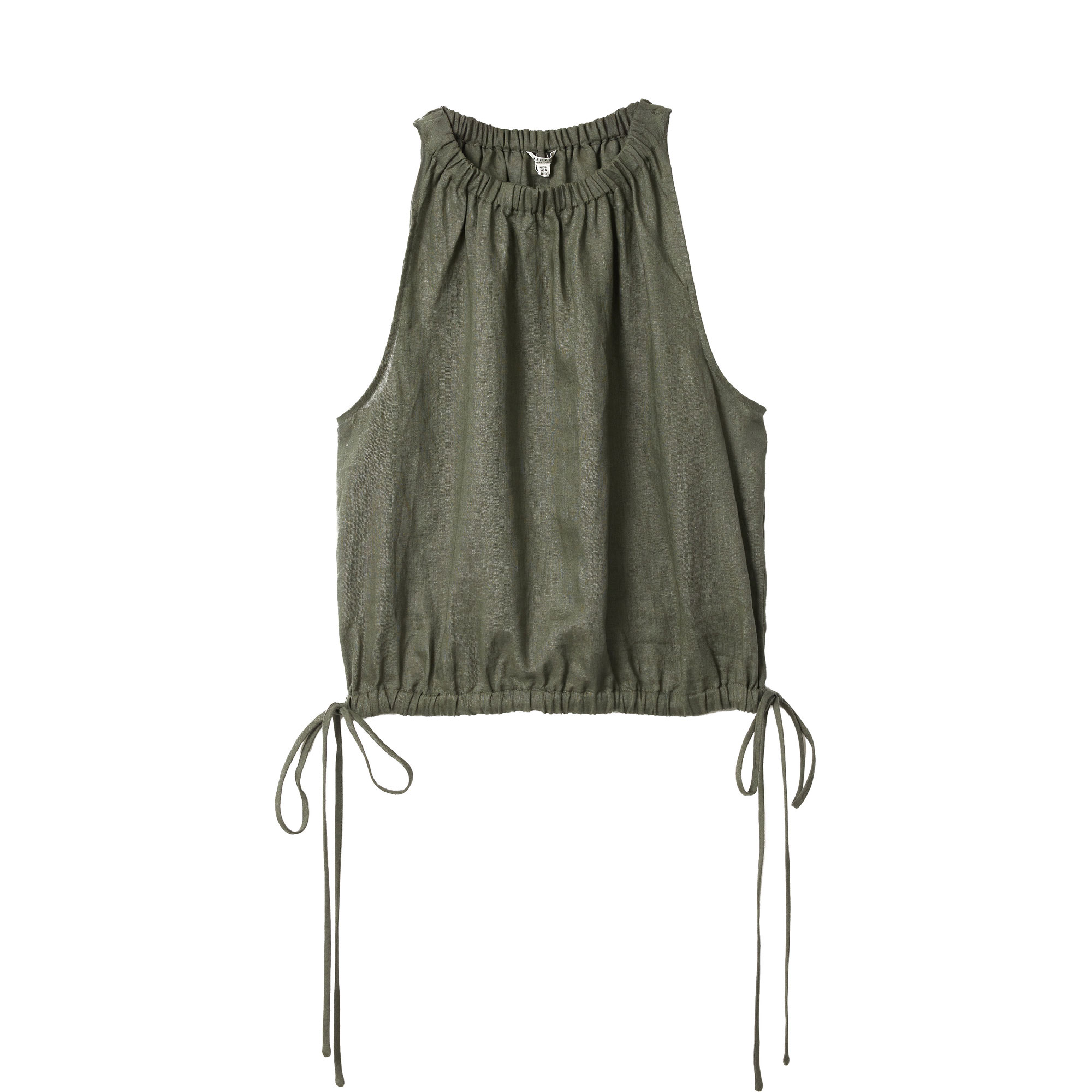 Drawstring Linen Tank Top