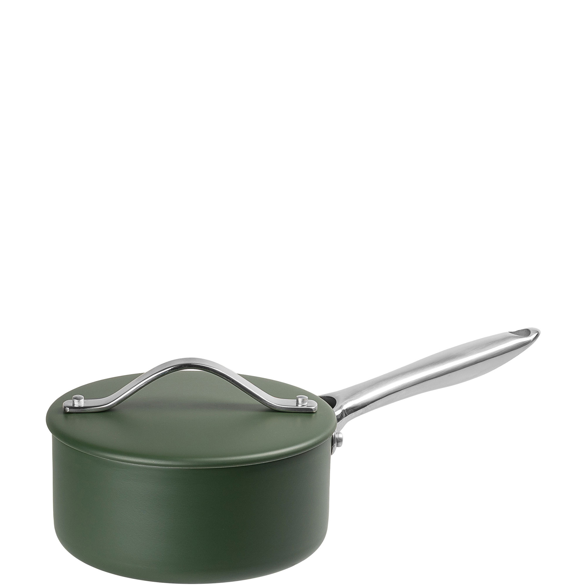 Green Pressed Aluminium Saucepan 16cm