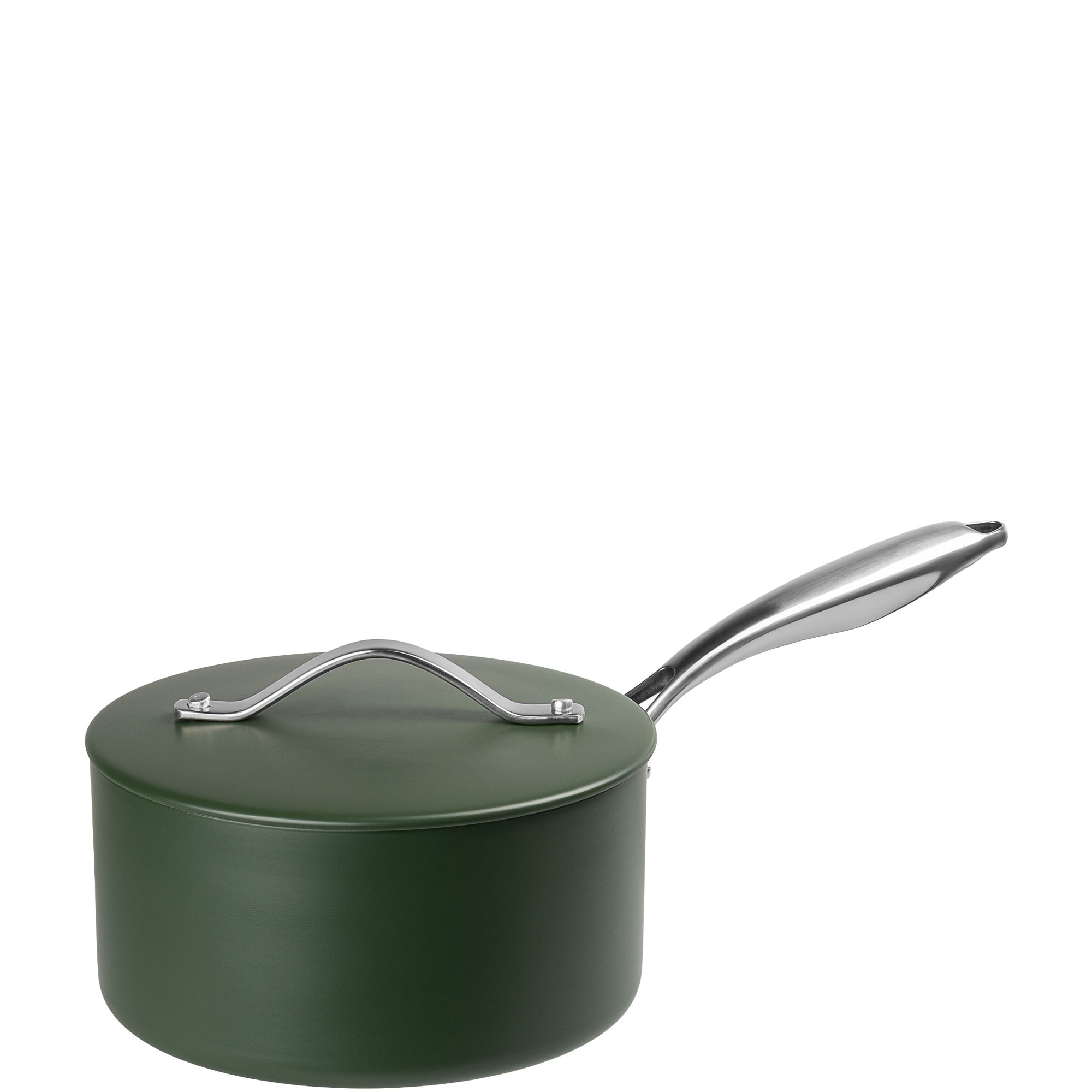 Green Pressed Aluminium Saucepan 20cm