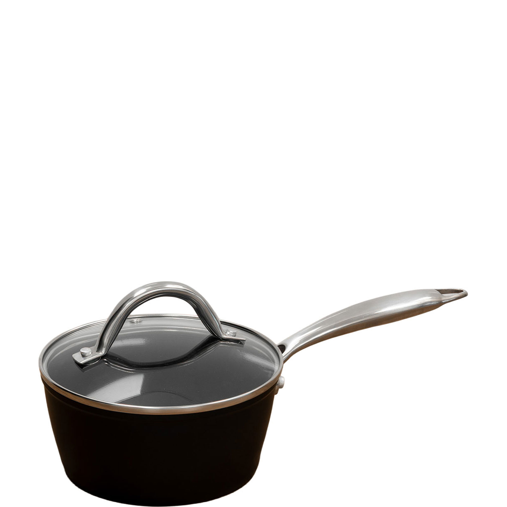 Forged Aluminium Saucepan with Glass Lid 16cm