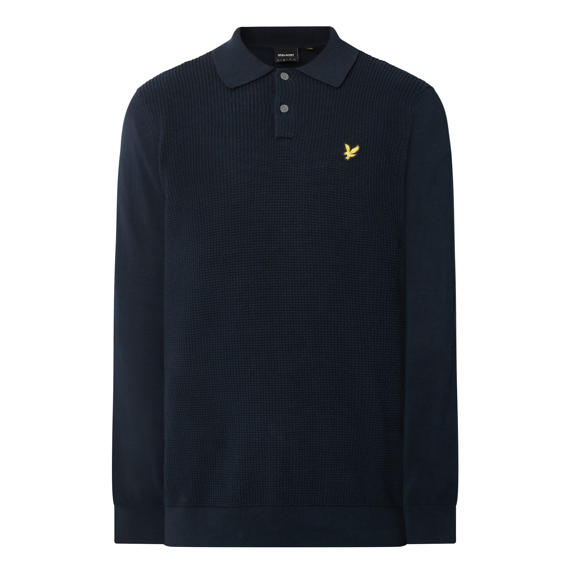 Lyle & Scott Golden Eagle Waffle-Knit Polo Shirt